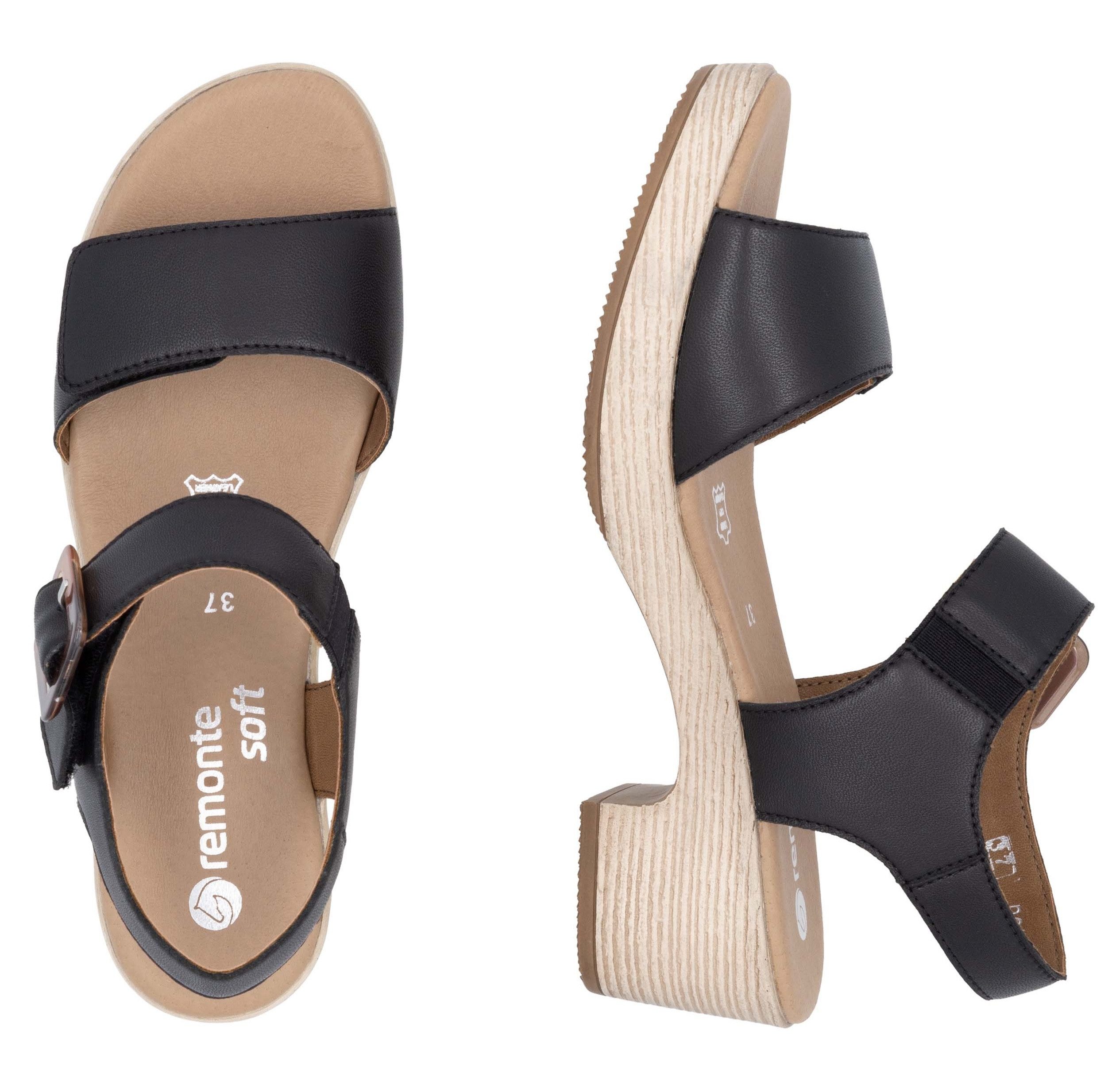 Remonte Sandaaltjes ELLE-Collection , blokhak, zomerschoen, sandaal met klittenbandsluitingen