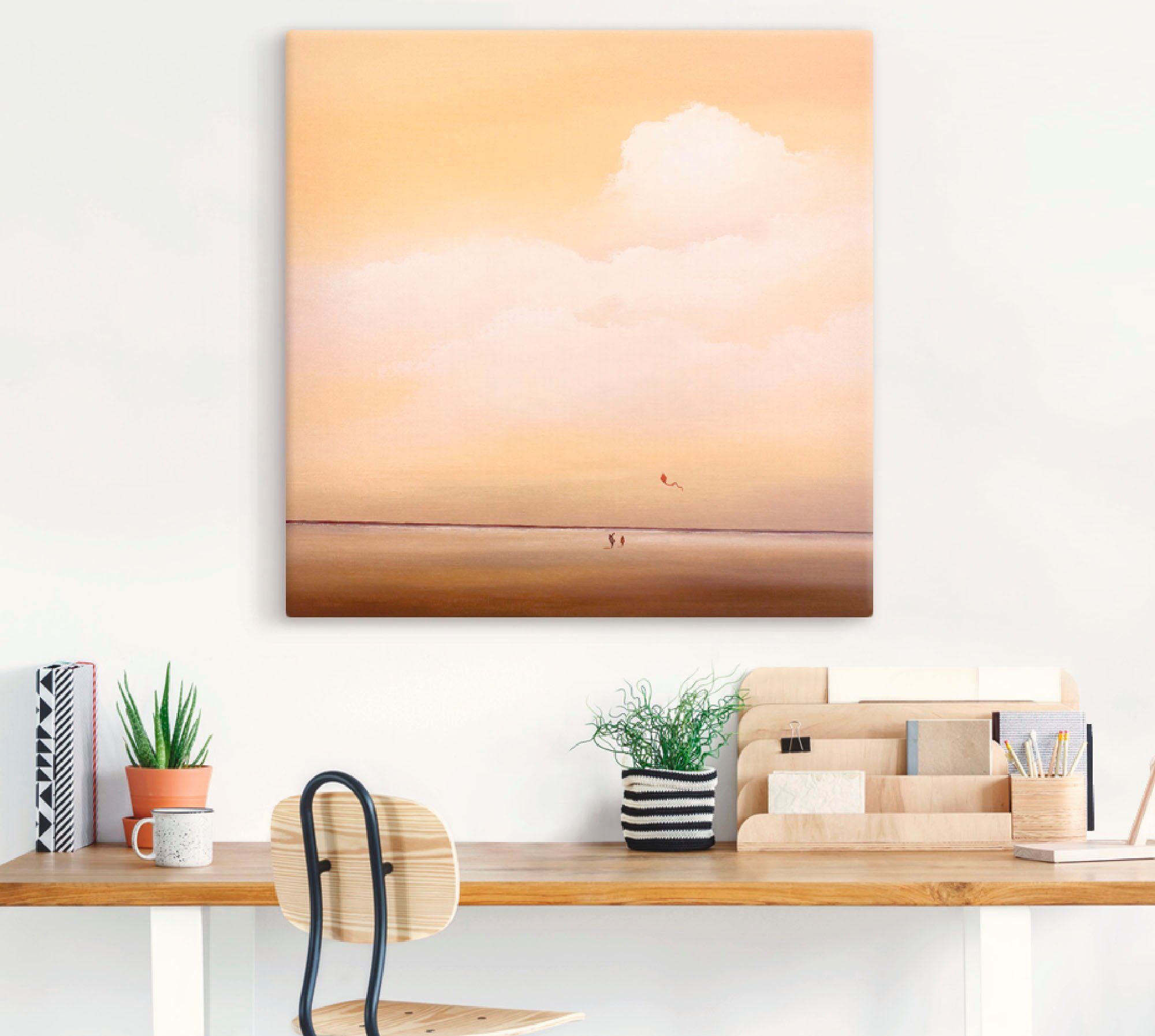 Artland Artprint op linnen Hoge vlucht gespannen op een spieraam