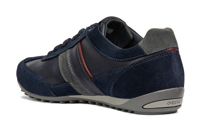Geox Sneakers U WELLS C Vrijetijdsschoen, lage schoen, veterschoen met logoversiering