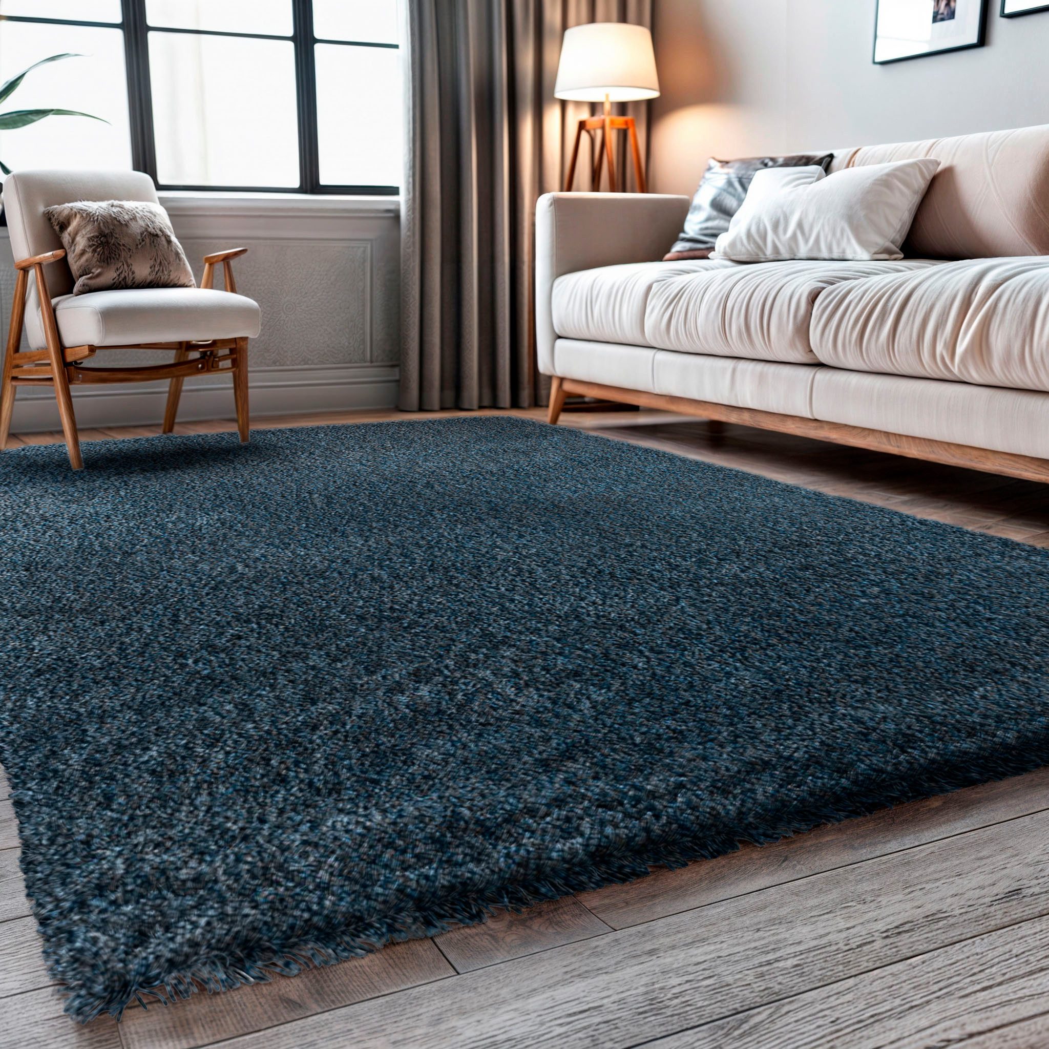 my home Hoogpolig vloerkleed Banji Uni-kleuren, zacht en fluffy, ook als loper en in rond verkrijgbaar