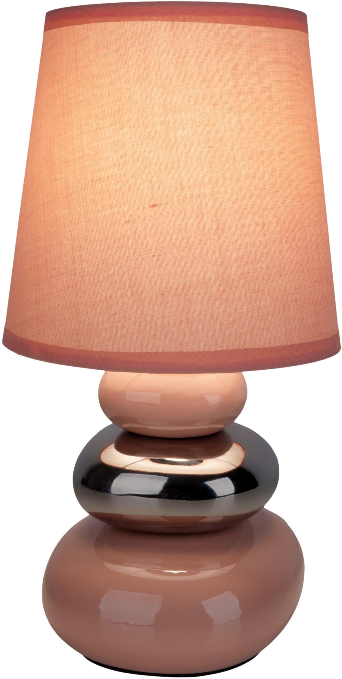 näve Tafellamp Stoney met keramieken voet en textielen kap, 1xe14/max.40 w (1 stuk)