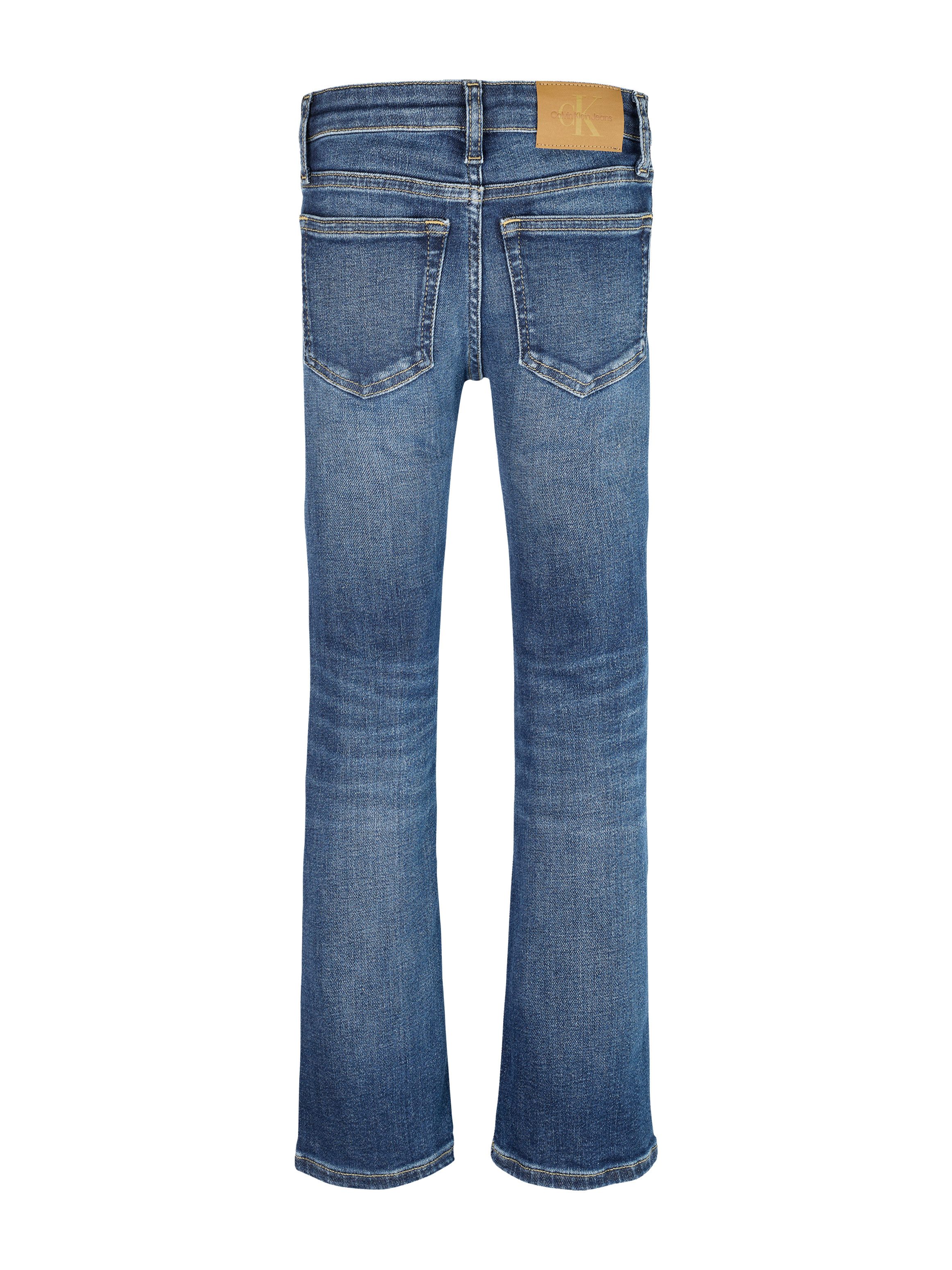 Calvin Klein Bootcut jeans MR FLARE DARK BLUE VISUAL DENIM voor kinderen tot 16 jaar met logopatch
