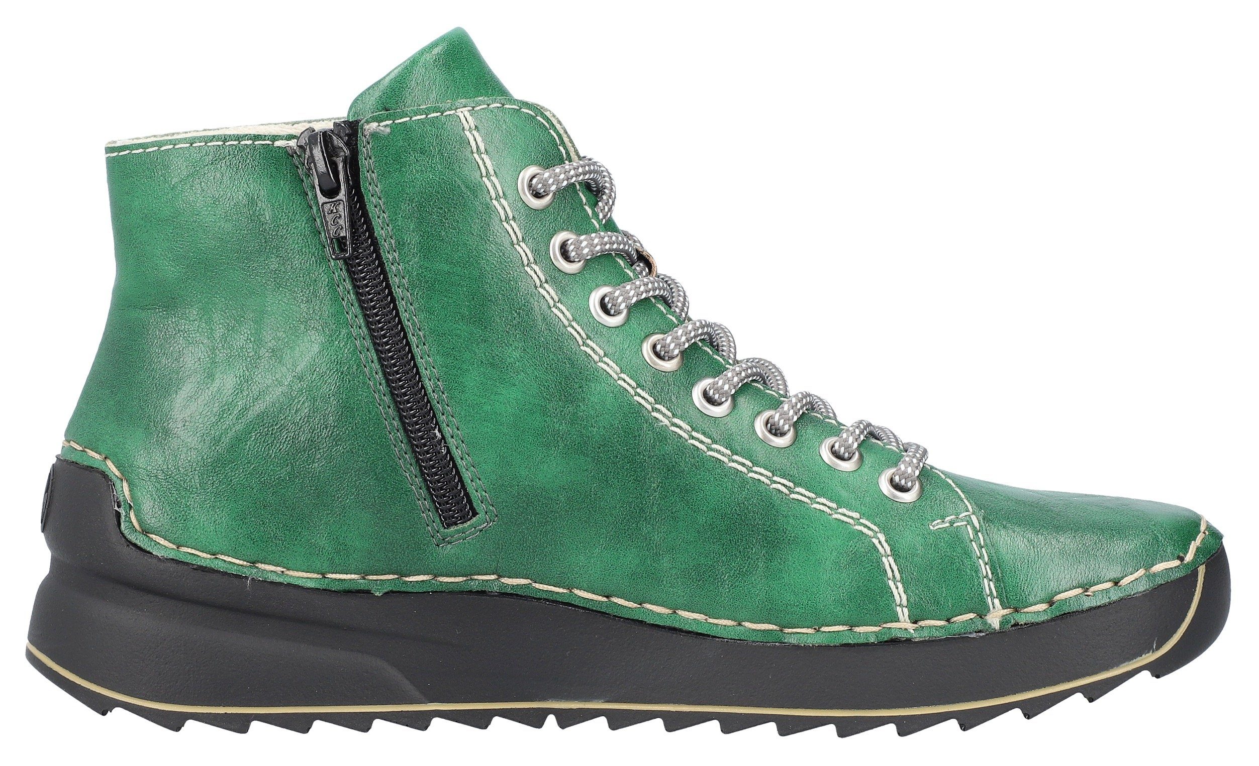 Rieker Hoge veterschoenen met modieuze profielzool