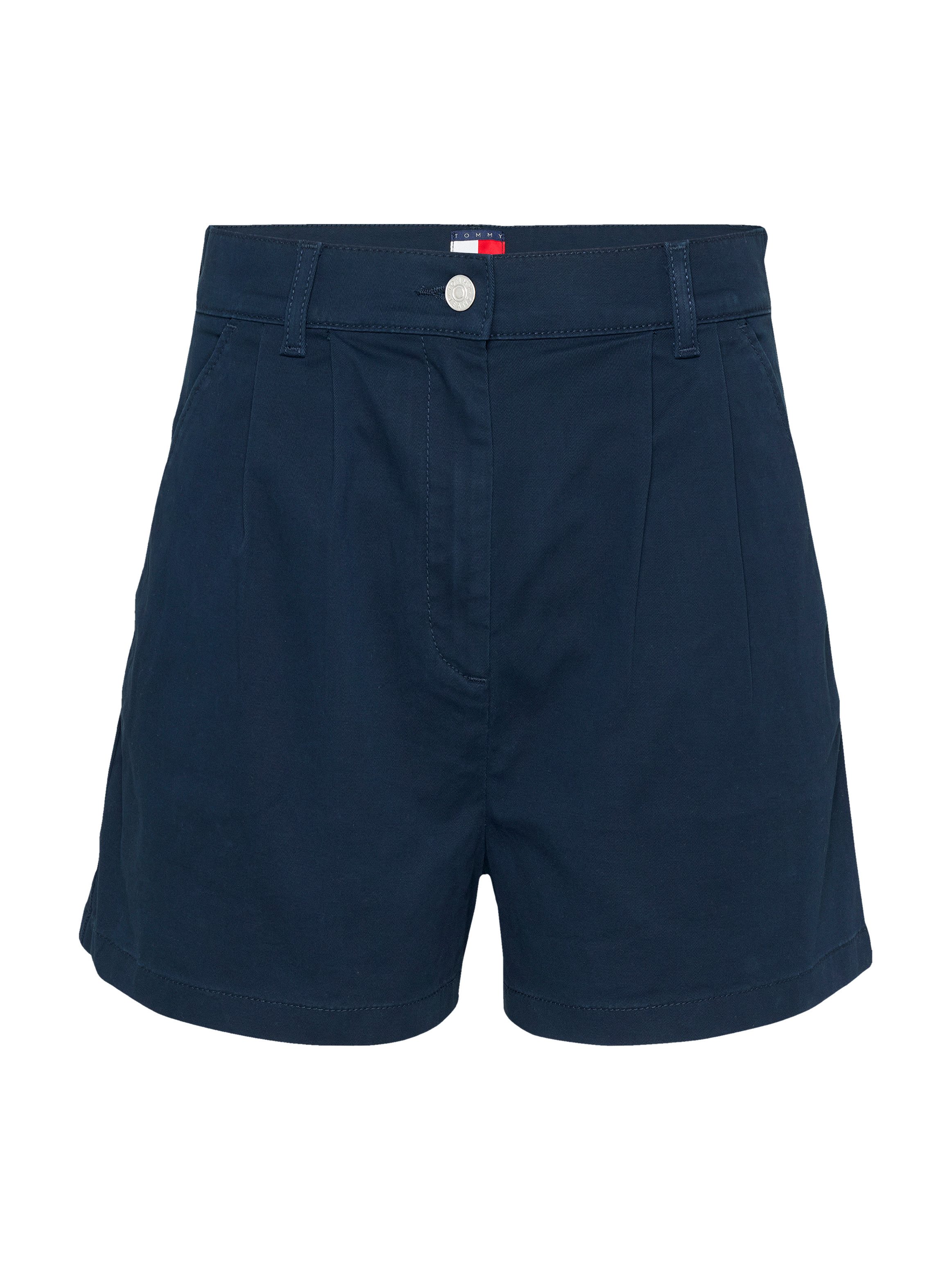 TOMMY JEANS Chino-short TJW CLAIRE HR PLEATED SHORT met tailleplooien, met logoborduurwerk