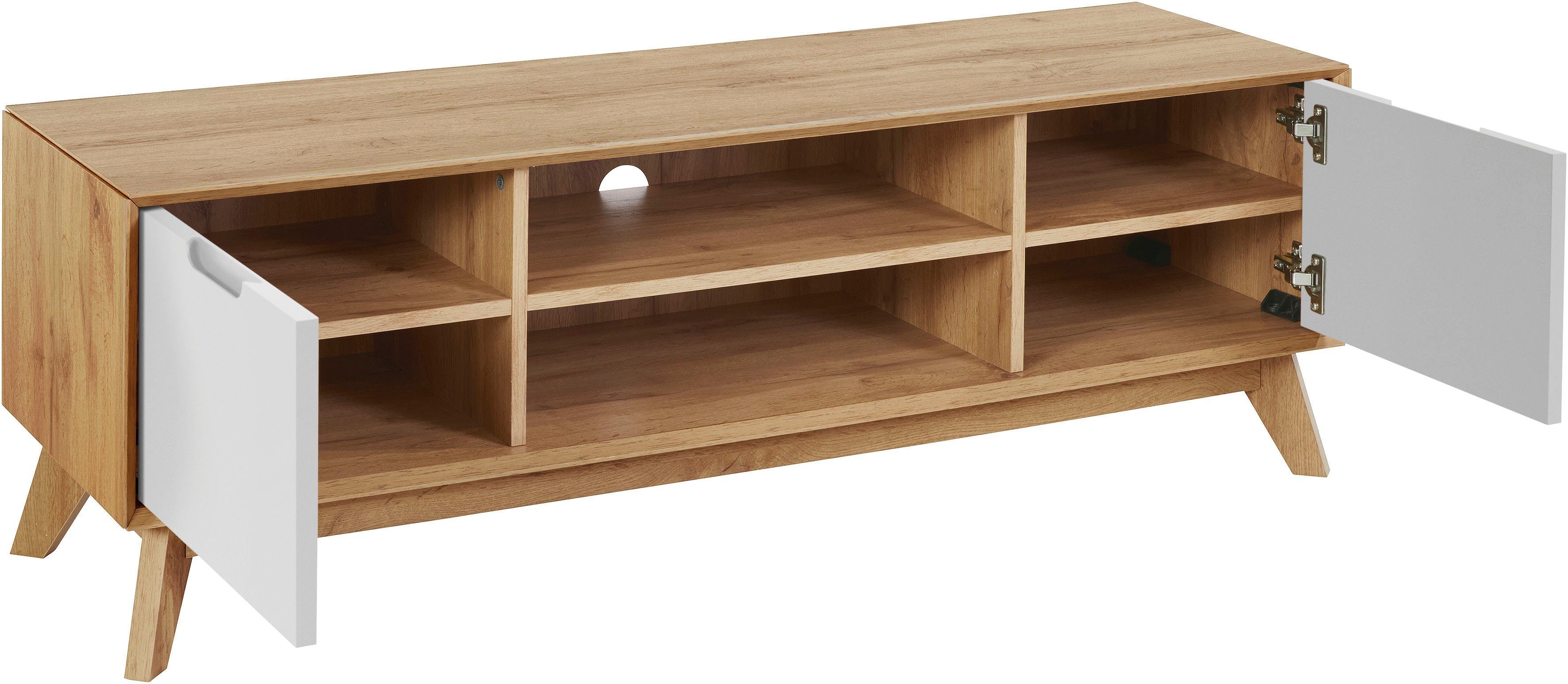 andas Tv-meubel Pandrup Commode met 3 inlegplanken en kabeldoorvoer, B:135 cm
