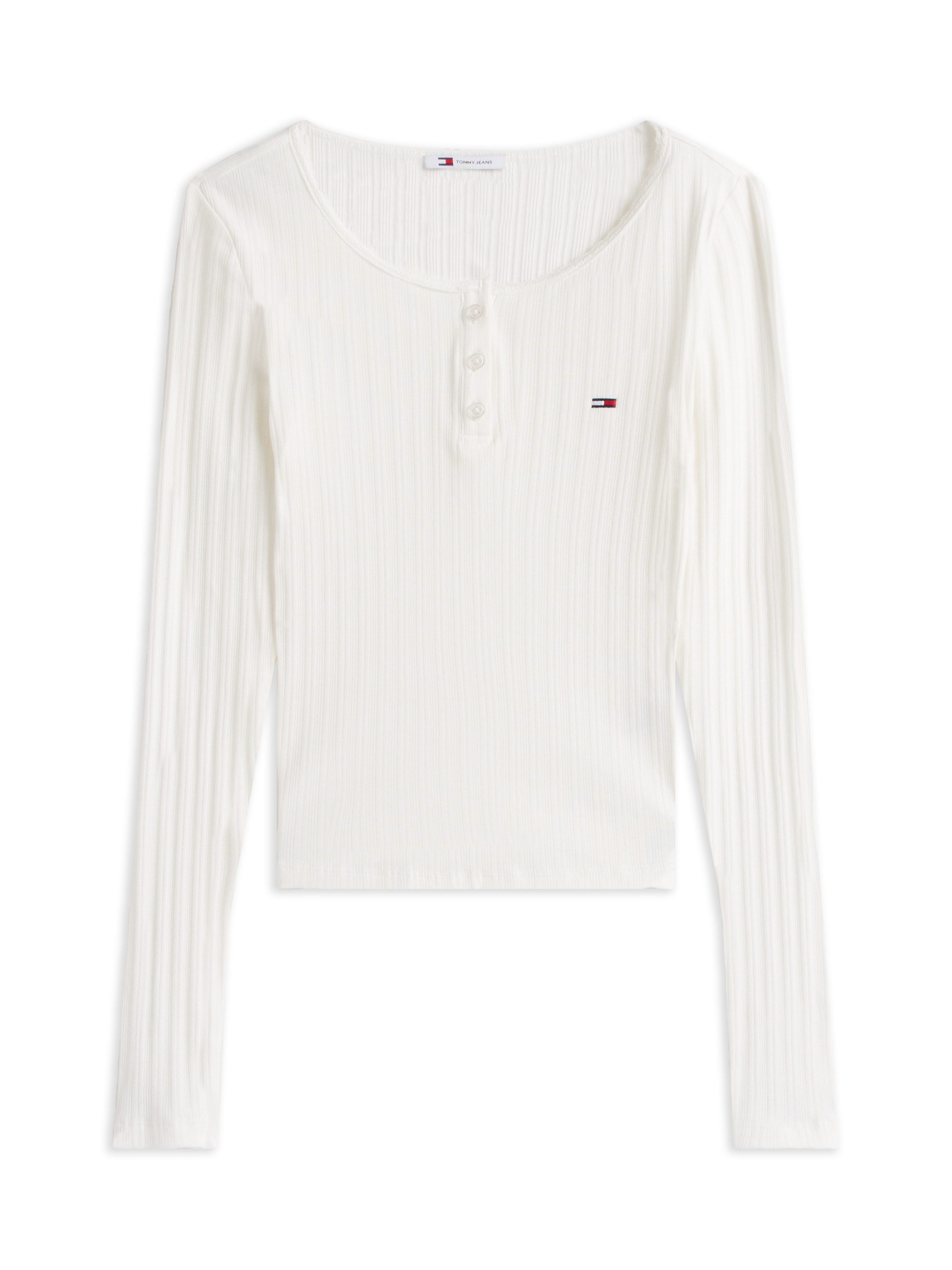 TOMMY JEANS Shirt met lange mouwen TJW SLIM SH IRREGULAR RIB LS
