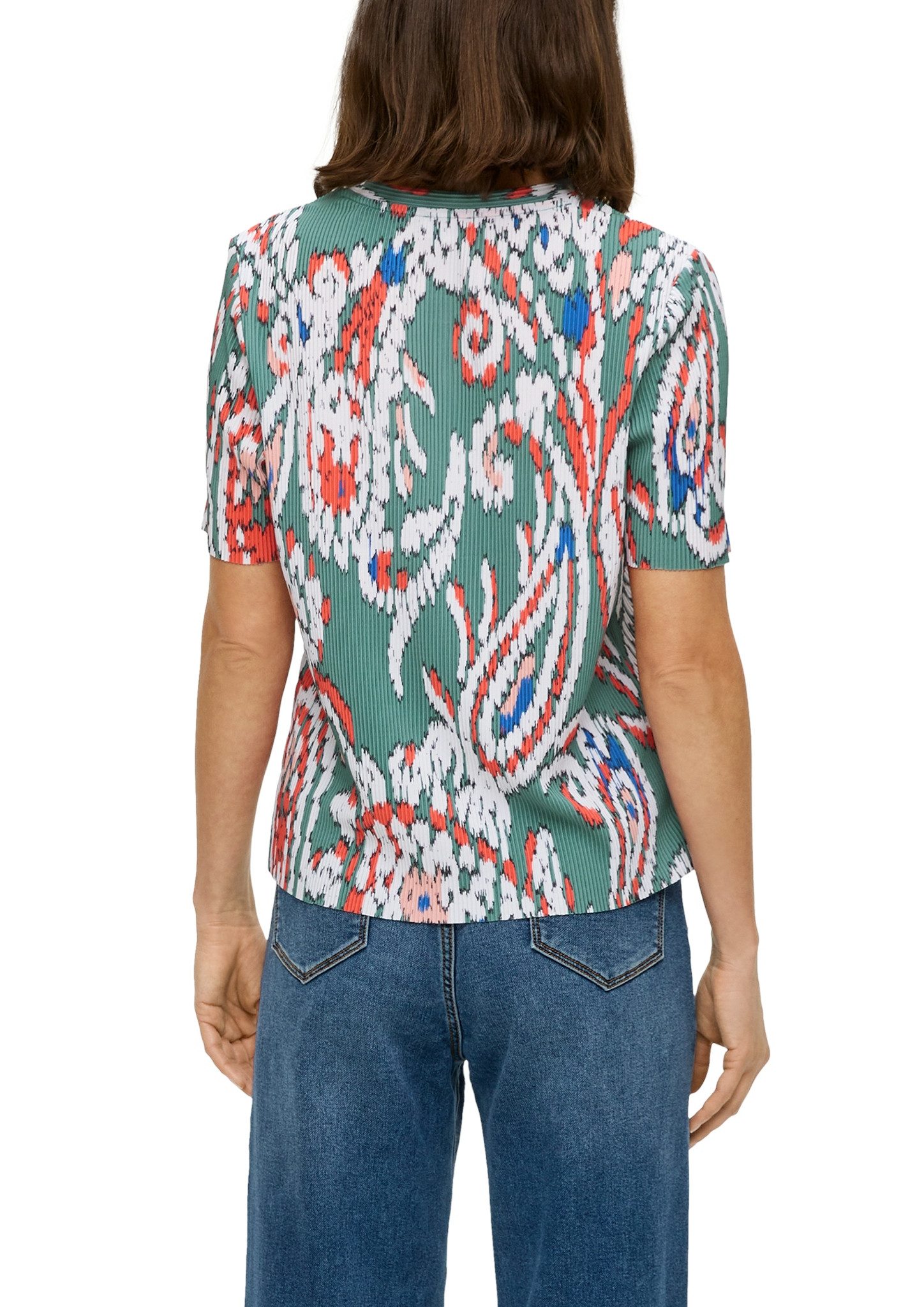 s.Oliver T-shirt met plisséplooien