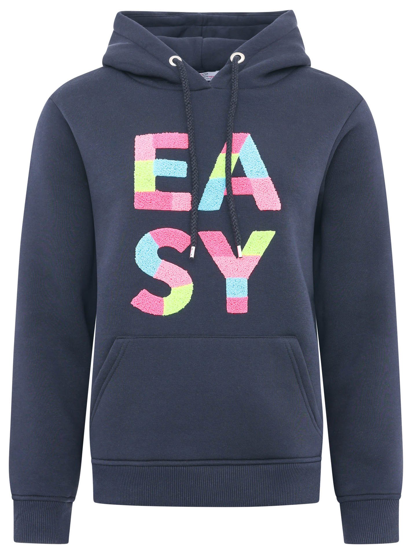 Zwillingsherz Hoodie Easy met kleurrijke easy tekst