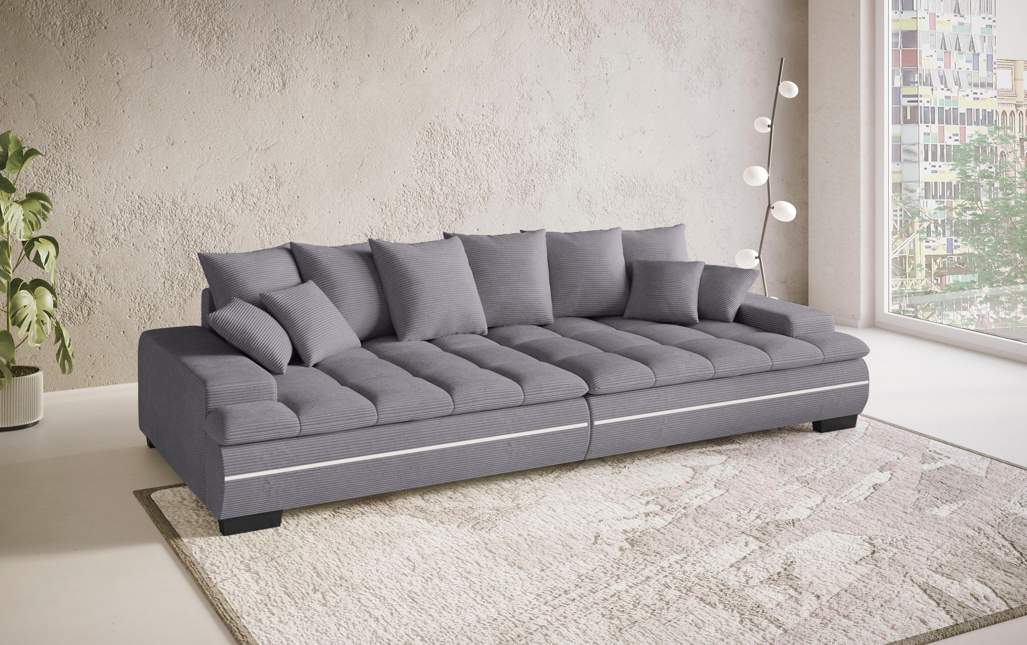 Mr. Couch Megabank Haiti II RGB-LED verlichting, koudschuim bekleding, tot 140 kg belastbaar
