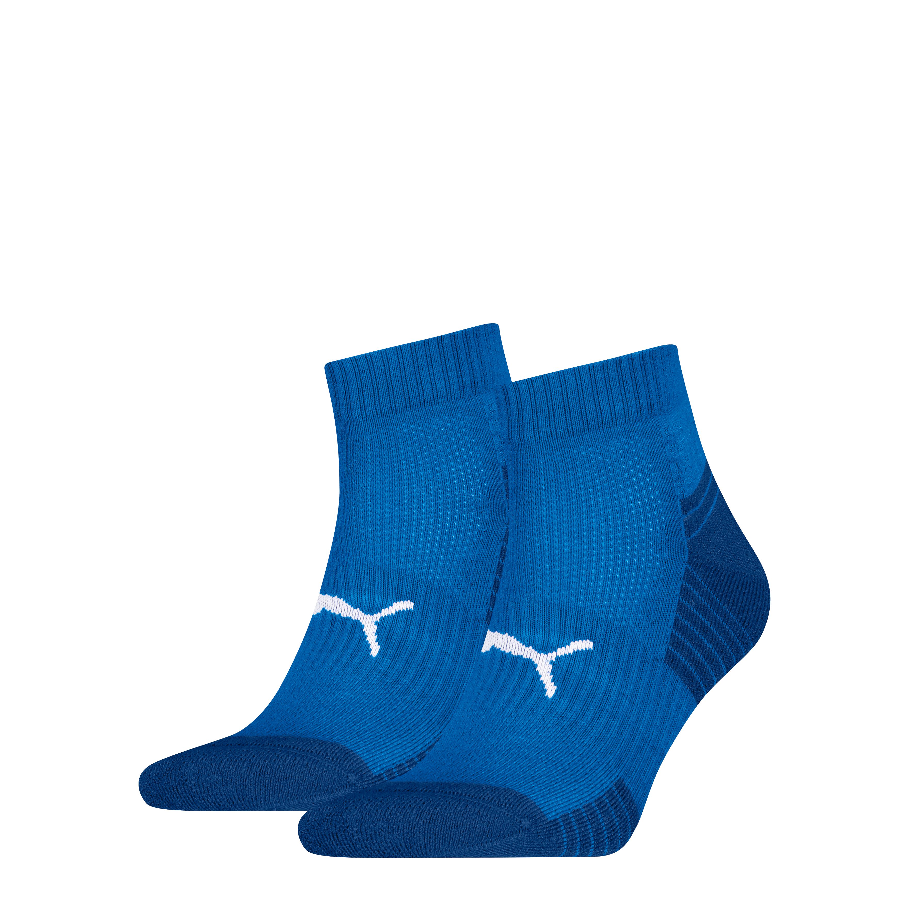 PUMA Korte sokken PUMA UNISEX SPORT CUSHIONED QUARTER 2P (2 paar) unisex sportsokken maat 43-46 blauw