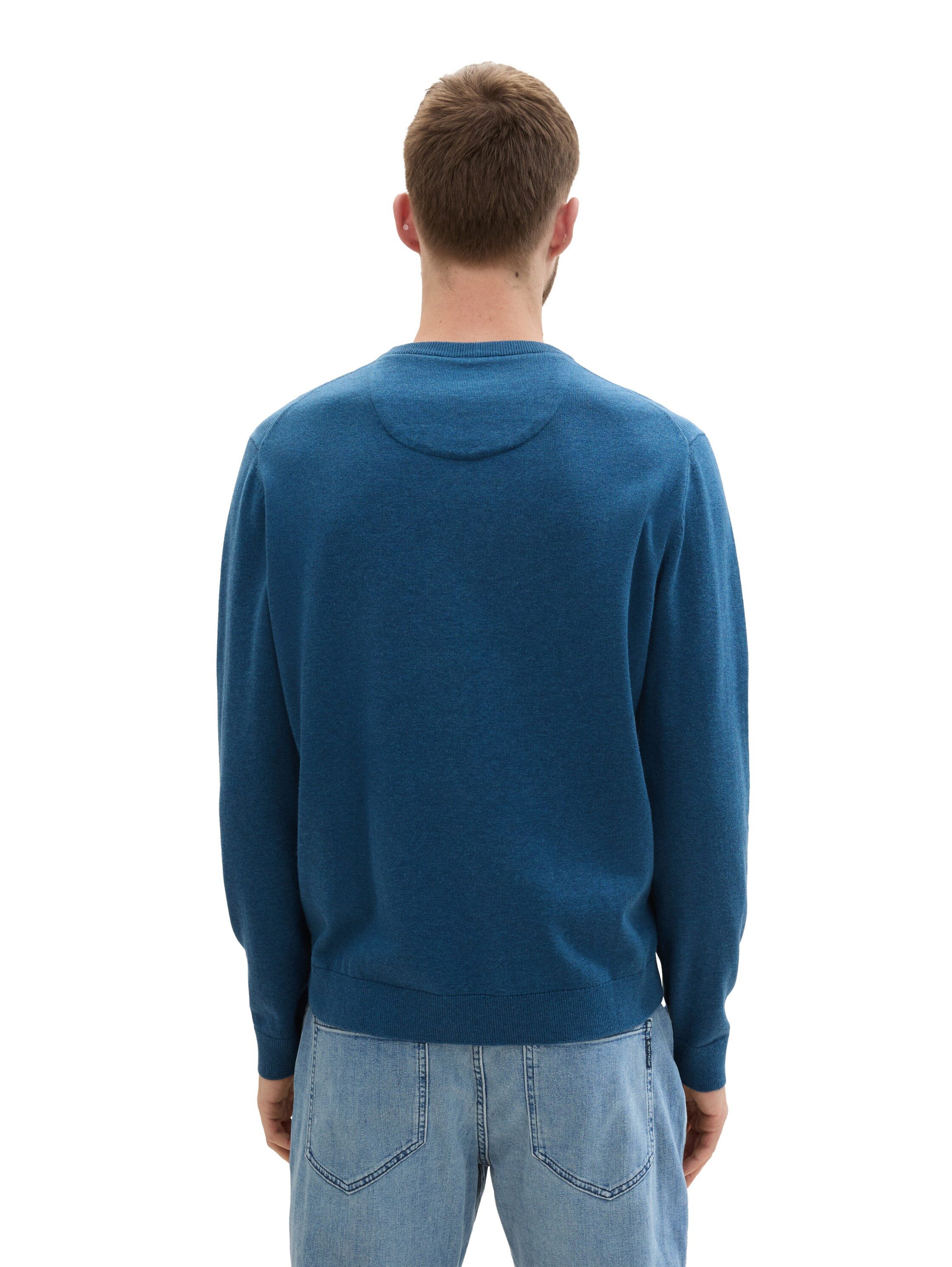 Tom Tailor Trui met ronde hals met geborduurd logo