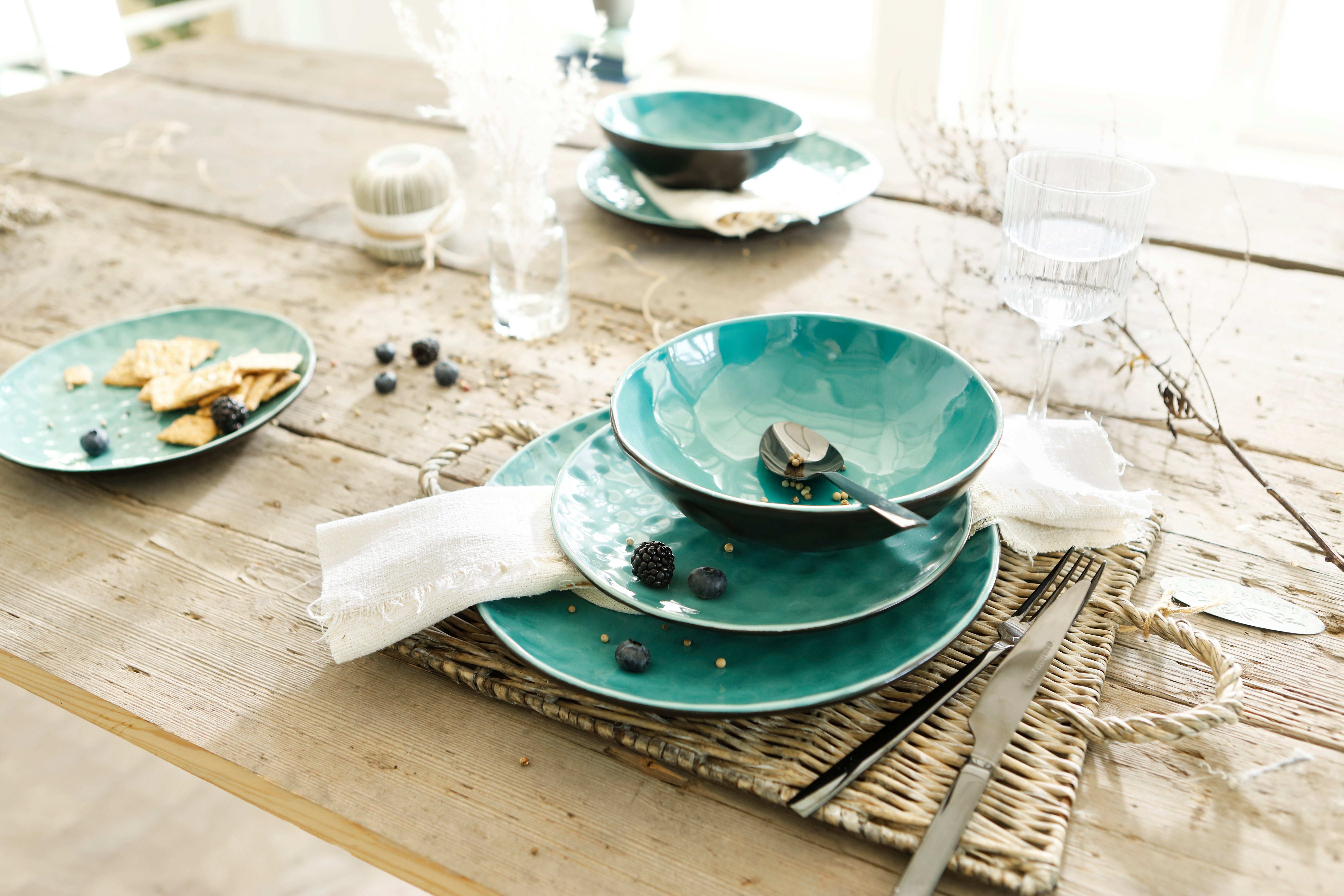 my home Combi-servies Servies-set, service Mateo Decor met expressieve glazuur, vintage-stijl, 12 delen, voor 4 personen (set, 12-delig)