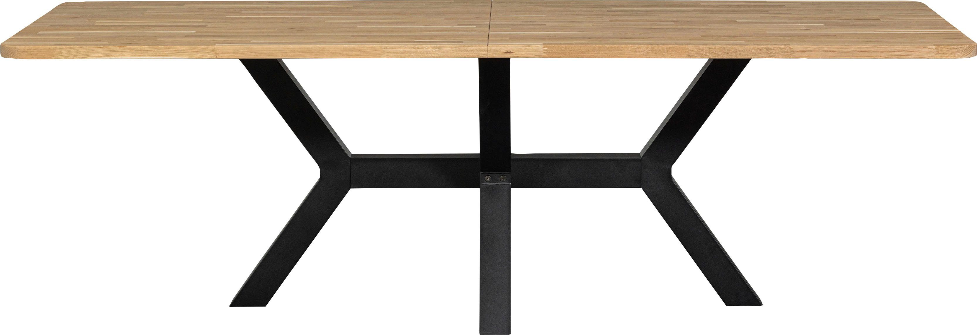 WOOOD Eettafel Tablo Eiken|Metaal Naturel|Zwart 77x240x100