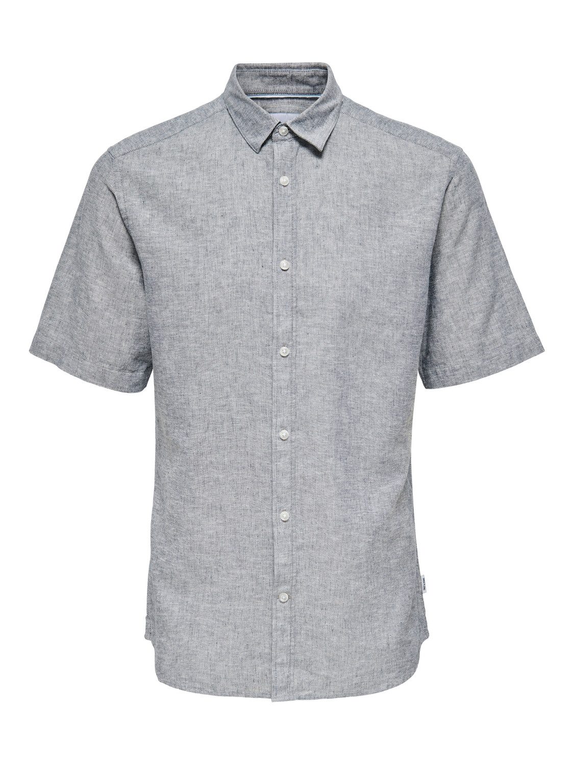 ONLY & SONS Overhemd met korte mouwen ONSCAIDEN SS SOLID LINEN SHIRT NOOS