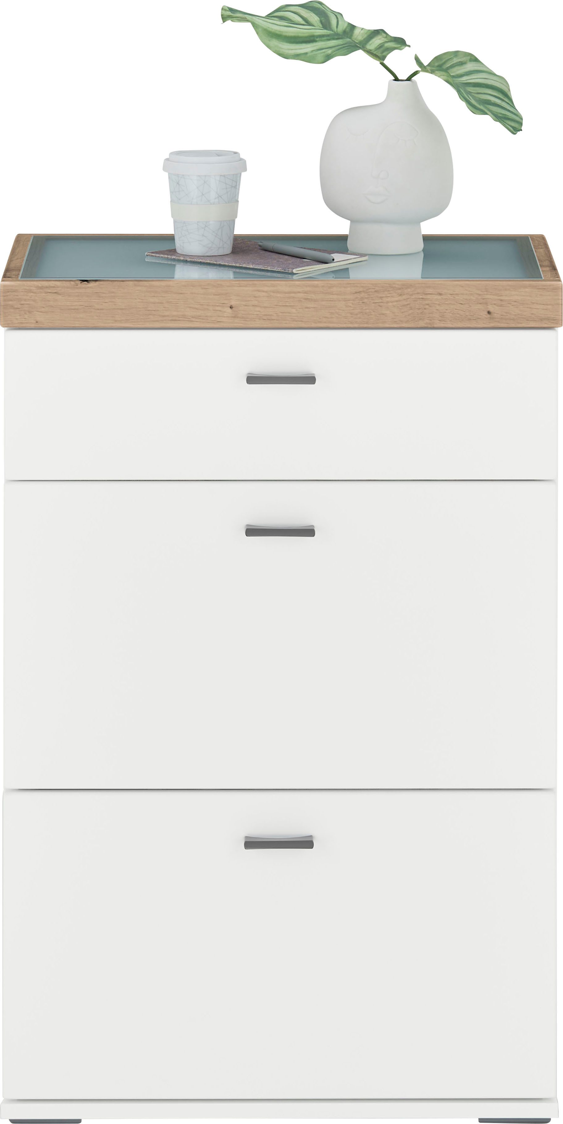 set one by Musterring Highboard Lancaster Dielen inclusief led-verlichting, in 2 kleuren verkrijgbaar, b 61 x h 91 cm
