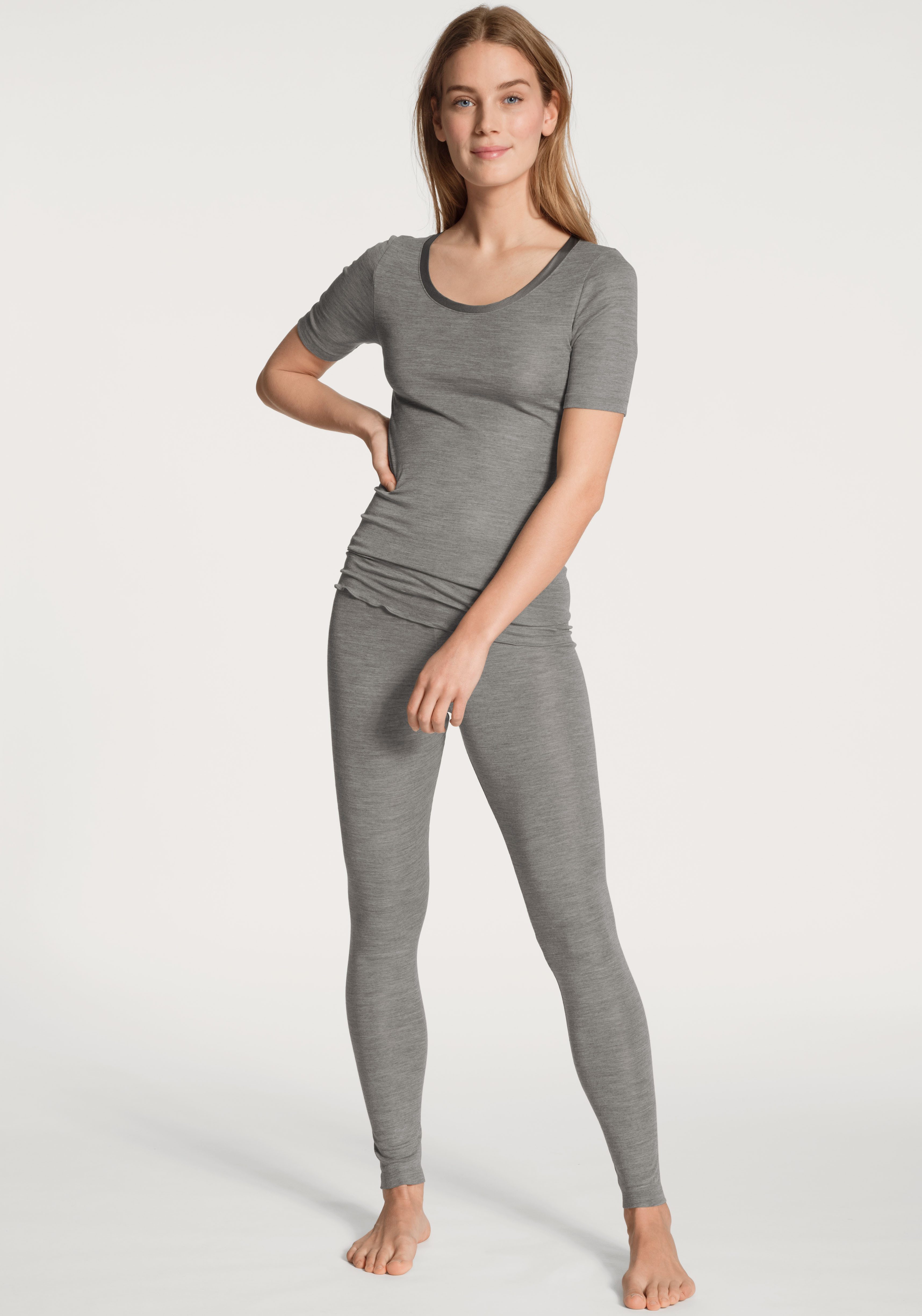 CALIDA Shirt met korte mouwen True Confidence met satijnen bies bij de ronde hals