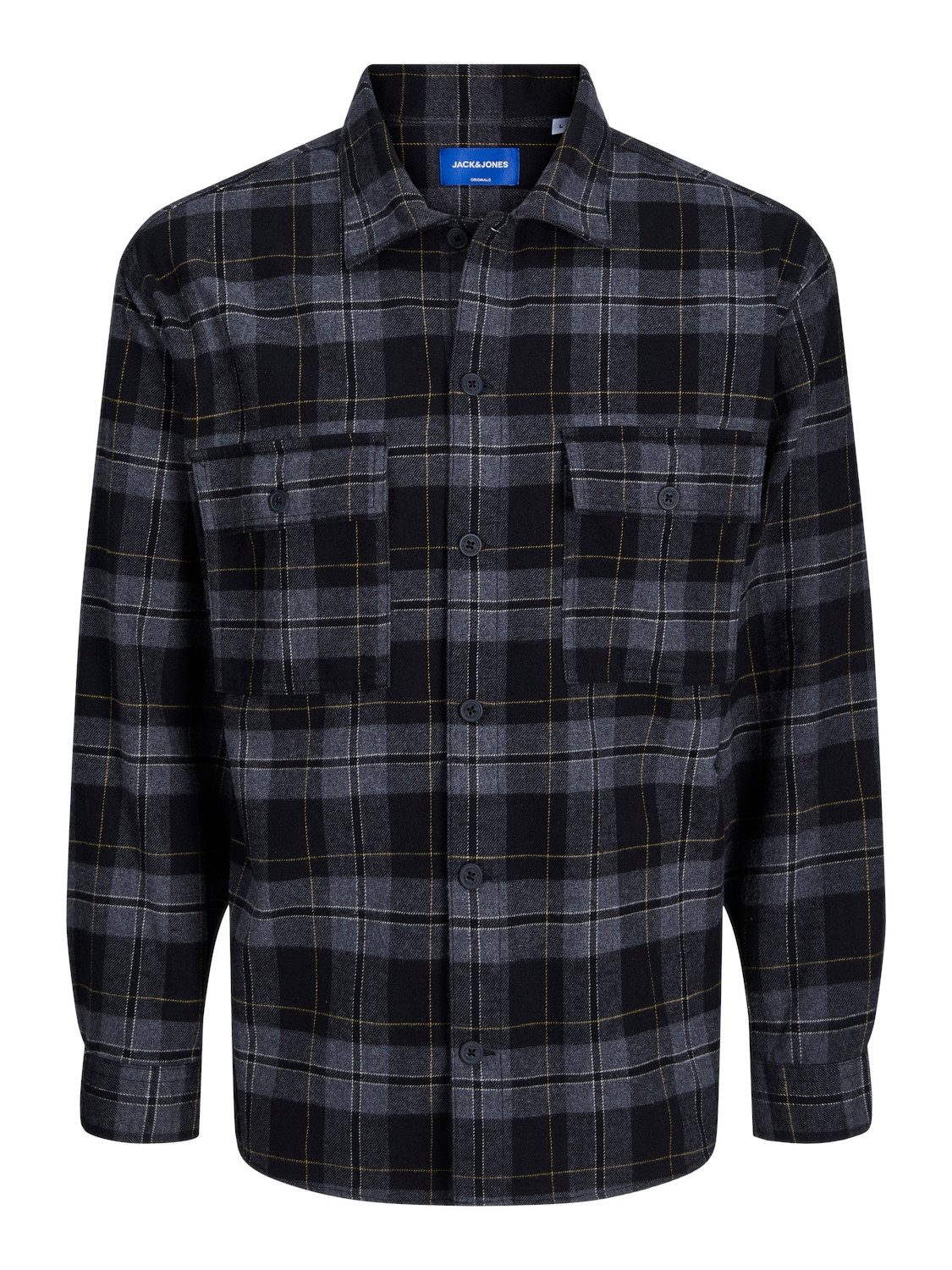 Jack & Jones Overhemd met lange mouwen JORBLAFRI CHECK OVERSHIRT LS BF heren overhemden maat XS zwart