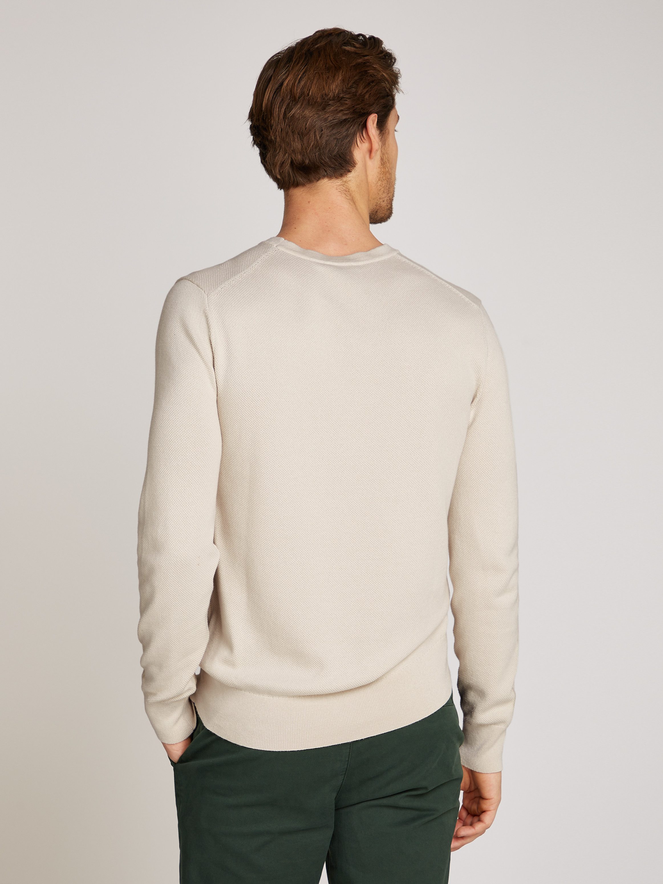Calvin Klein Trui met ronde hals MICRO PIQUE STRUCTURE SWEATER