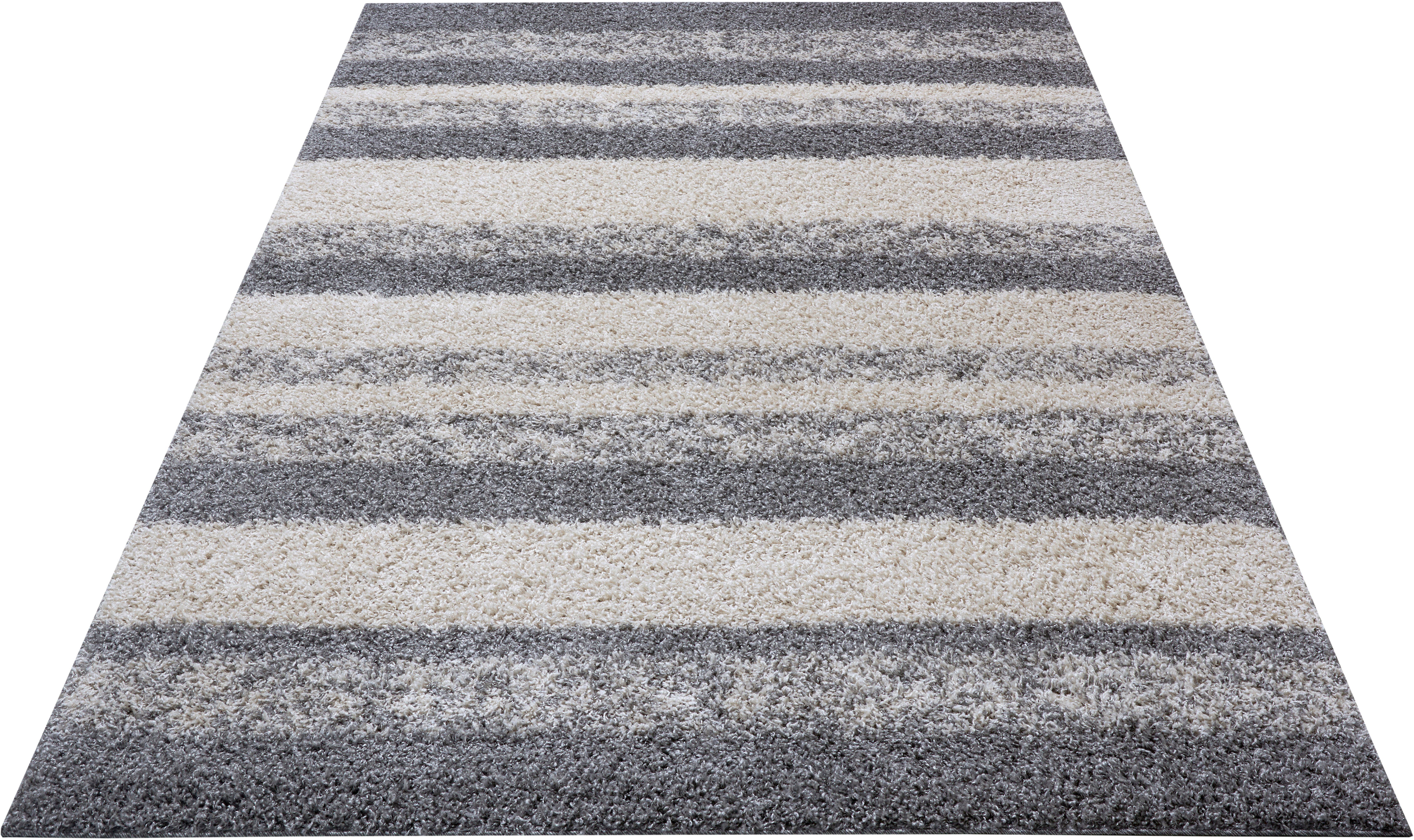 Home affaire Hoogpolig vloerkleed Nelson Design shaggy, streepdessin, boho look, robuust, gemakkelijk in onderhoud