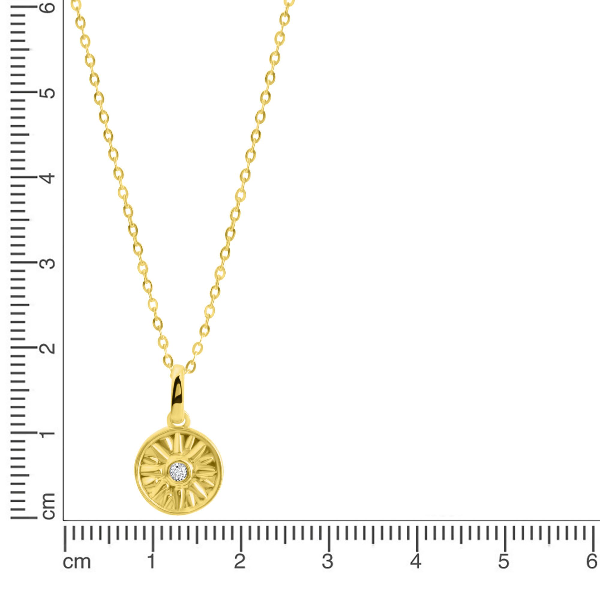 Firetti Ketting met hanger Sieraad cadeau zilverkleur 925 halsketting ankerkett zon