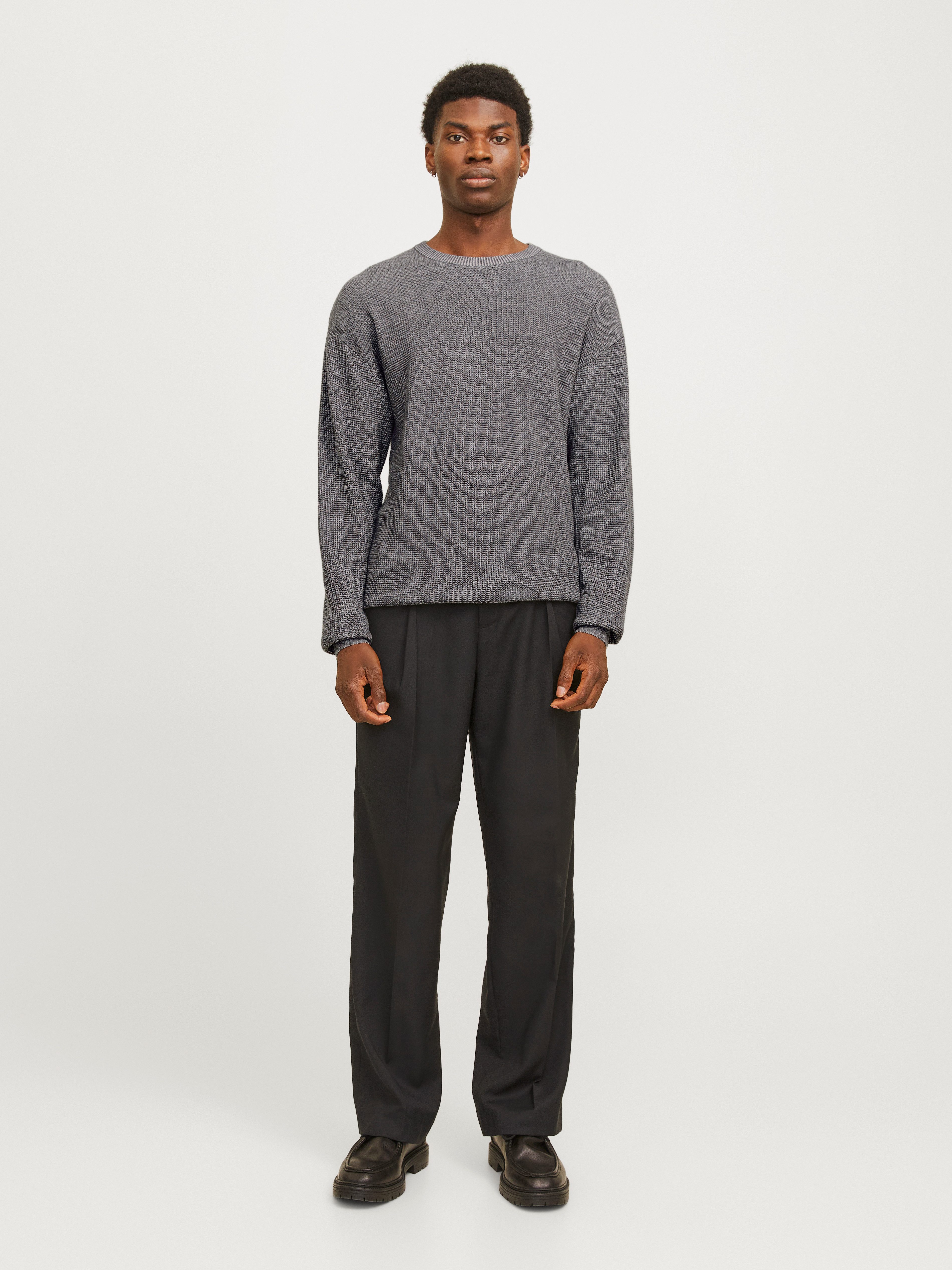 Jack & Jones Gebreide trui JJWALTER KNIT RELAXED CREW NECK