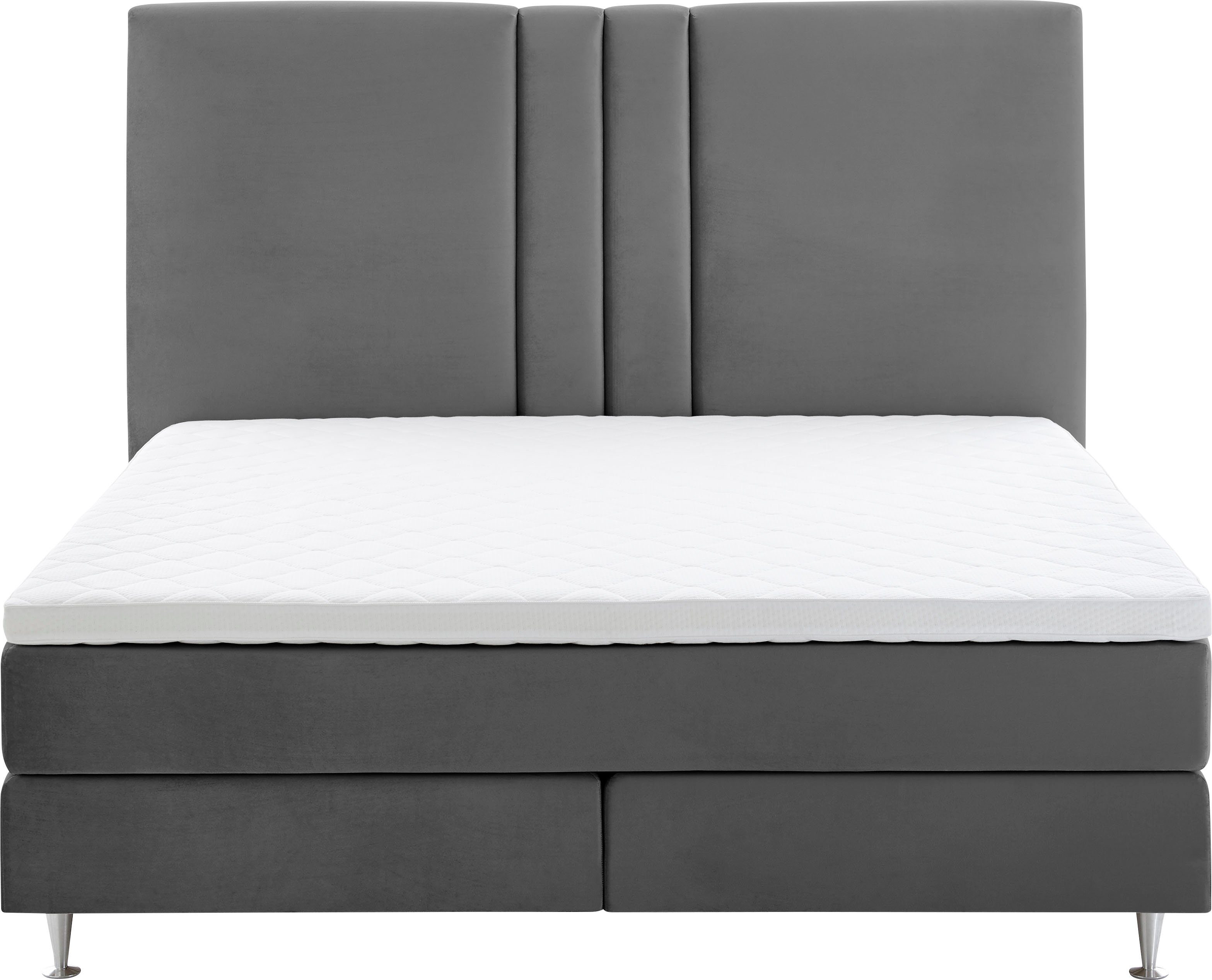 ATLANTIC home collection Boxspring Rita met topmatras en hoog hoofdbord