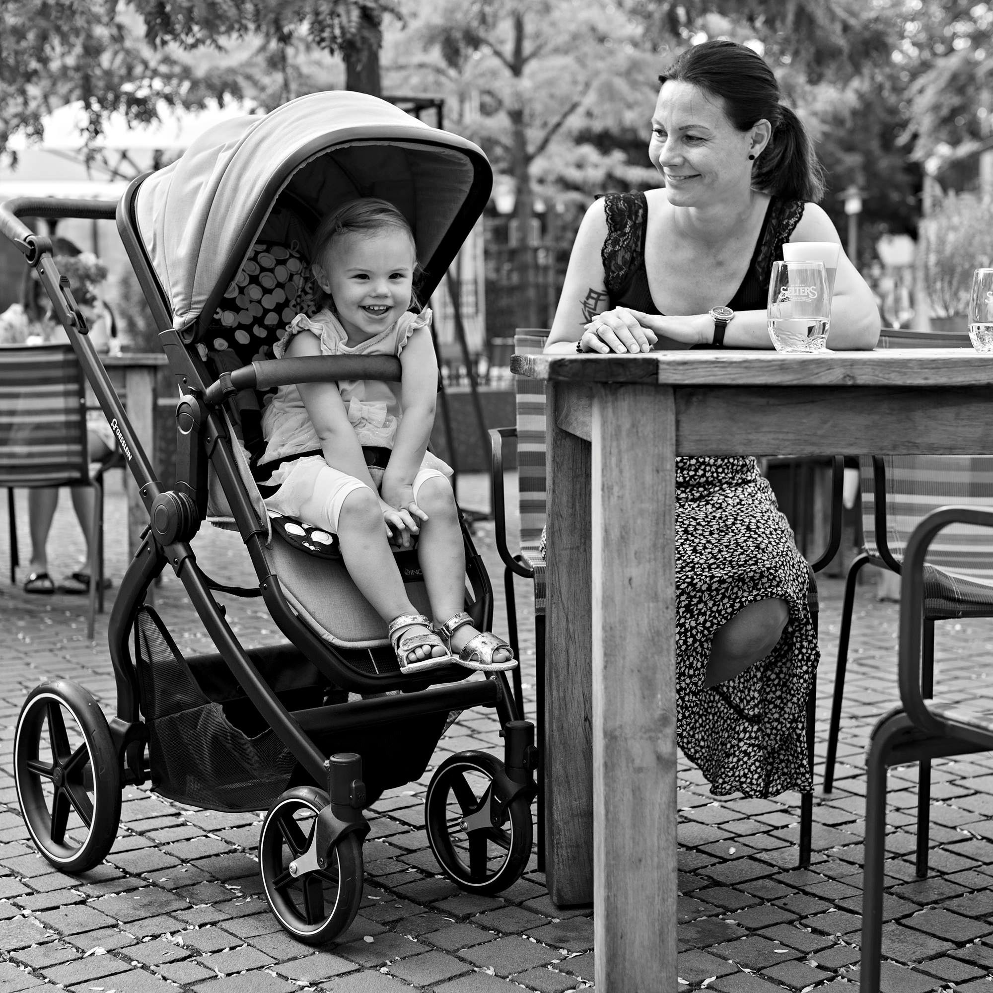 Gesslein Combi-kinderwagen FX4 Soft+ met opzetstuk Life, zwart/tabak, zand