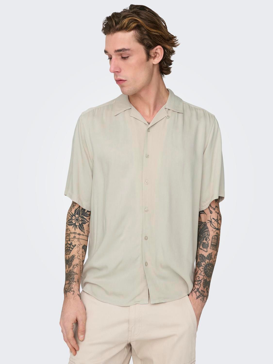 ONLY & SONS Overhemd met korte mouwen ONSDASH LIFE REG VISC RES SS SHIRT