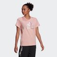 adidas performance t-shirt essentials print logo cotton roze