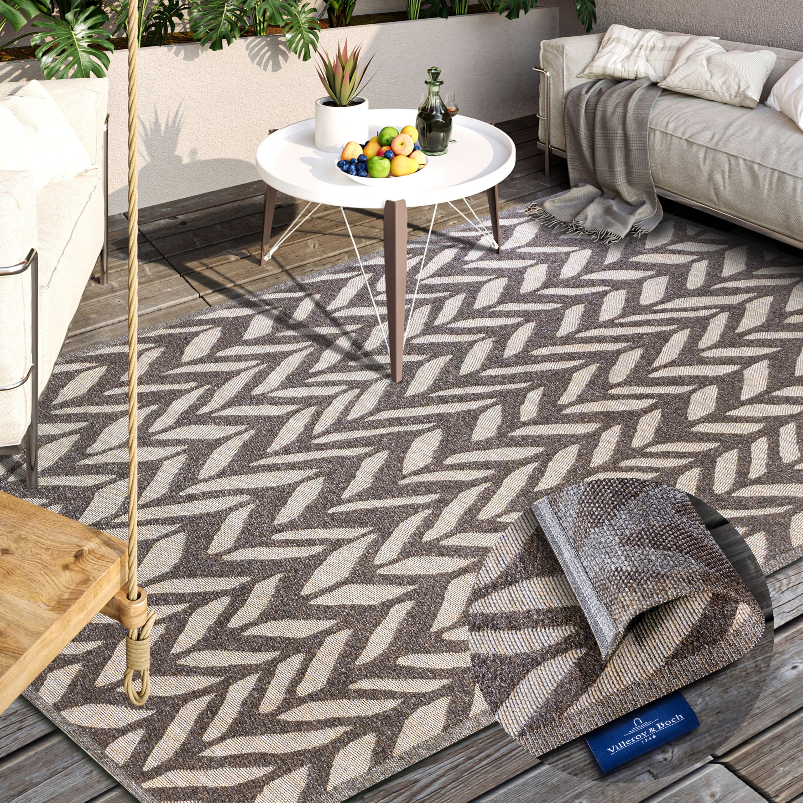 Villeroy & Boch Outdoorkleed Georgette In-& Outdoor, Vlakweefsel, weerbestendig, Terras, Balkon, modern, Trend