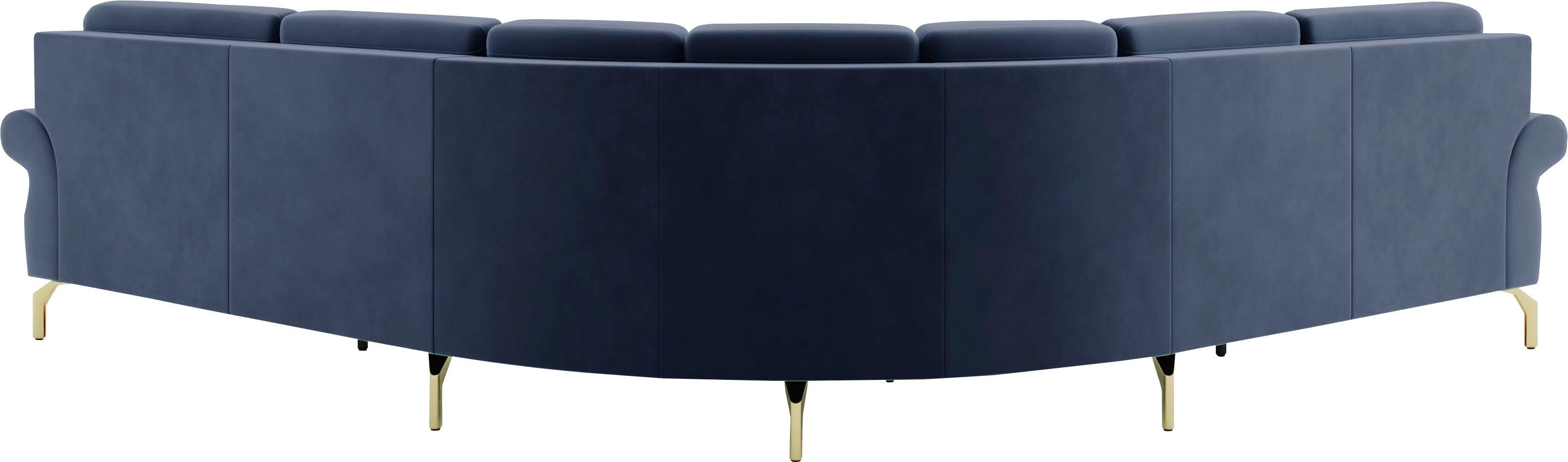 sit&more Hoekbank Orient 1 L-vorm inclusief 4 sierkussens met strassteentjes, goudkleurige metalen poten