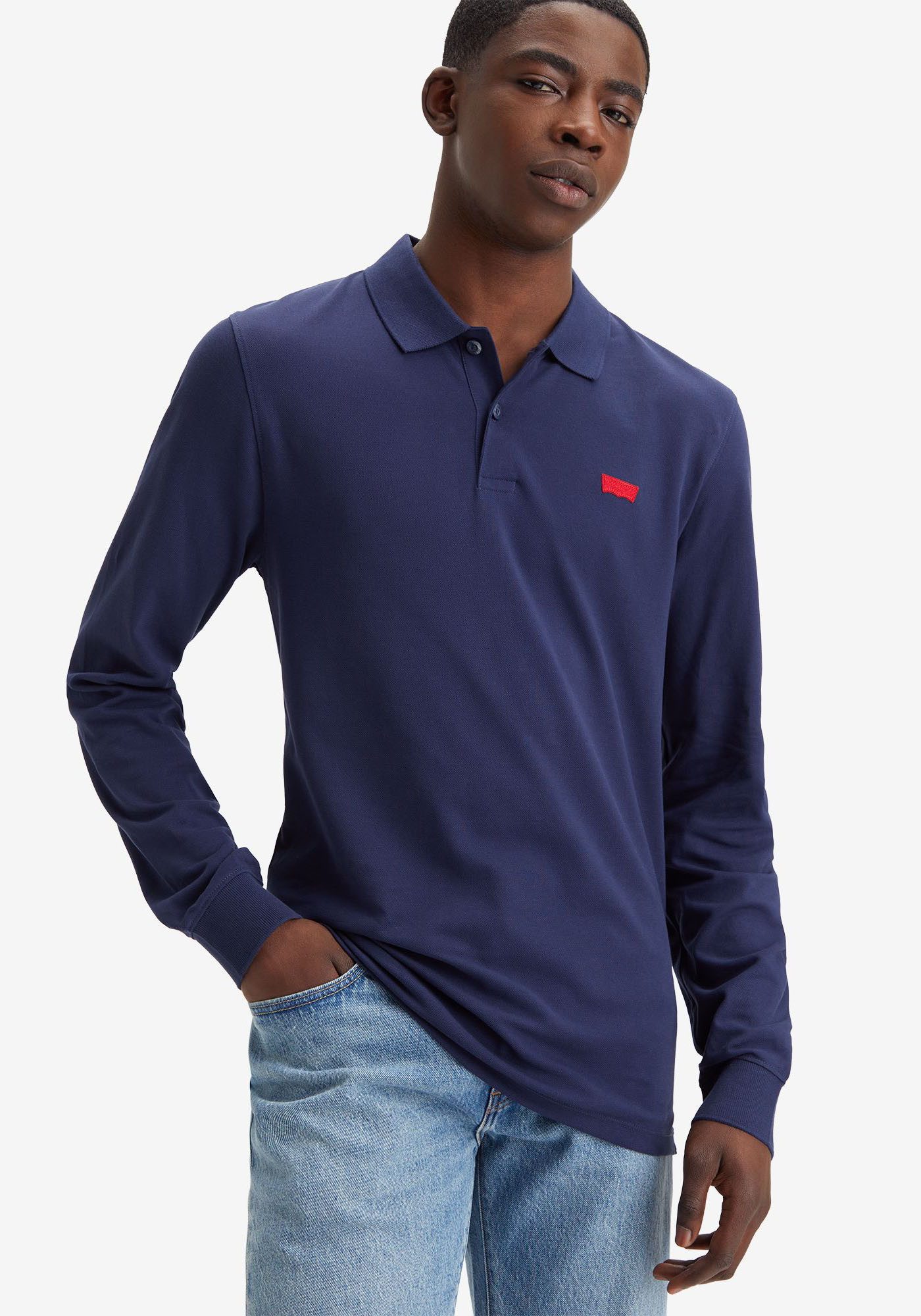 Levi's® Poloshirt met lange mouwen met geborduurd logo