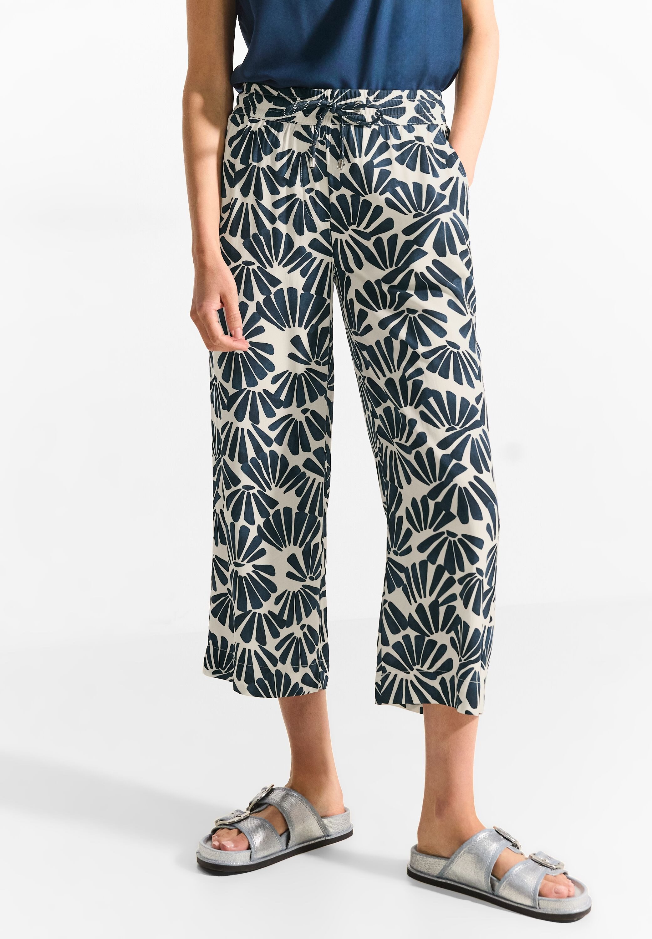 Cecil 3 4 broek Neele met print all-over