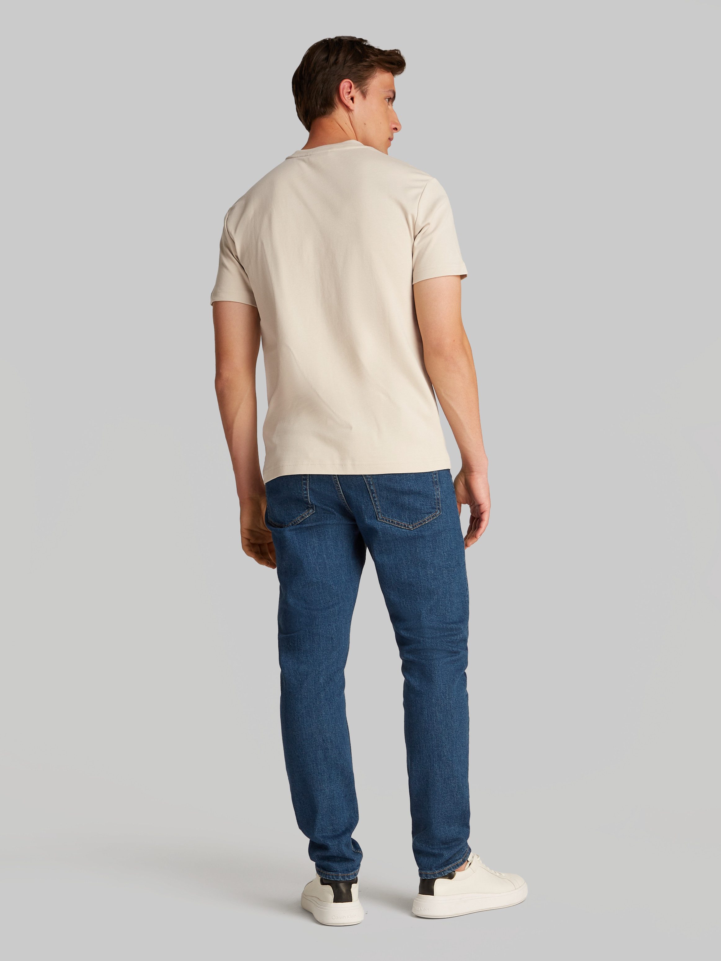 Calvin Klein T-shirt Micro Logo van dikke winterjersey met logoprint