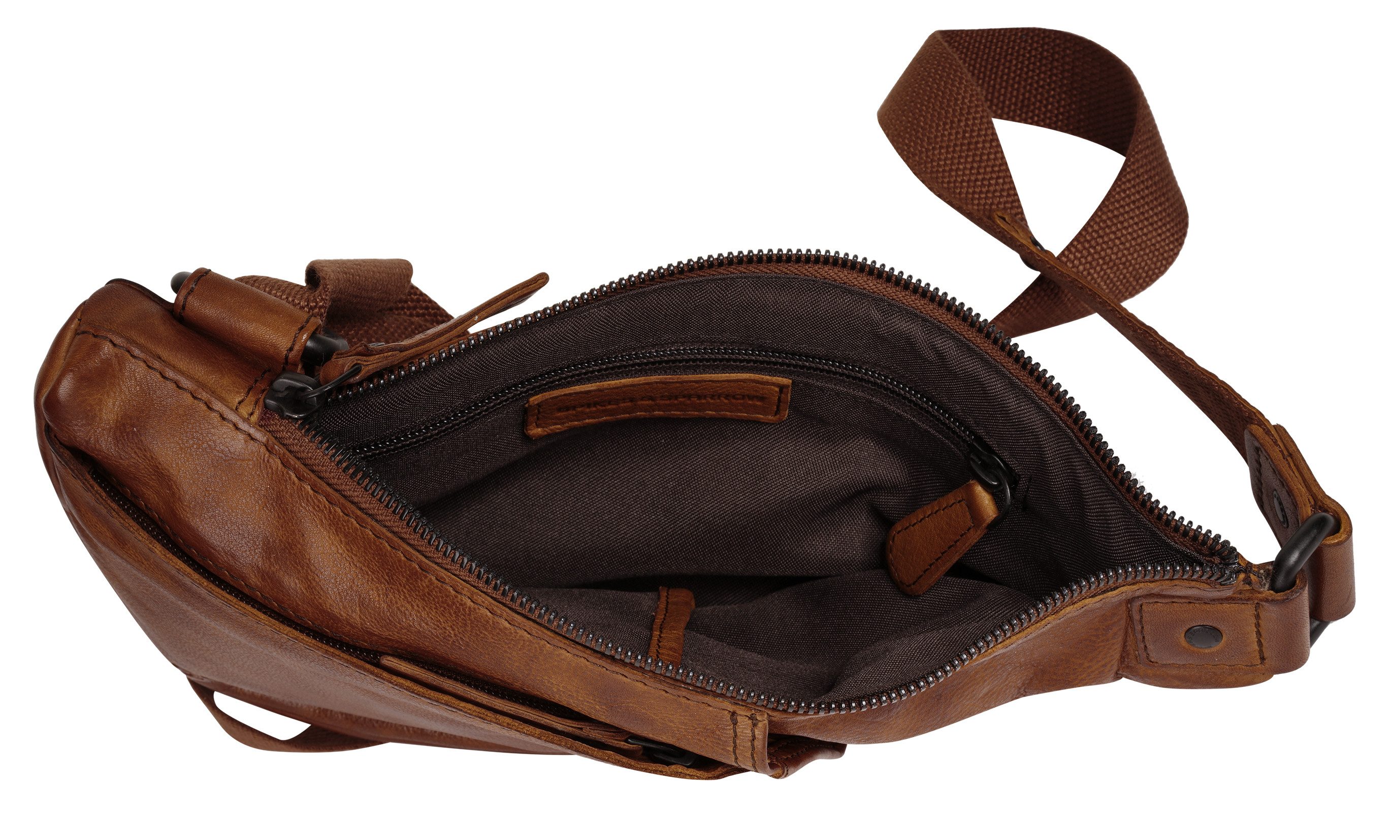 Spikes & Sparrow Schoudertas echt leder