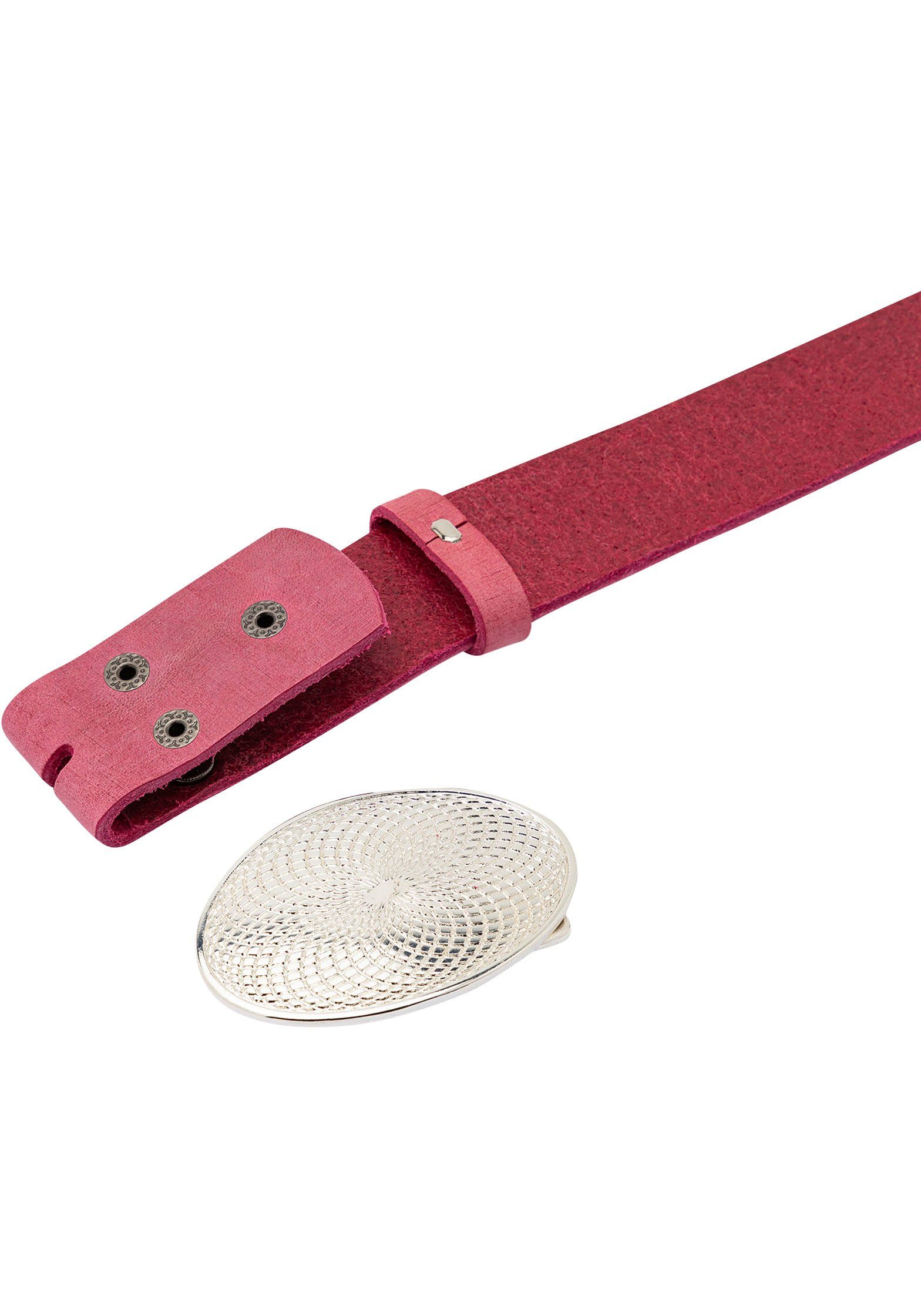 RETTUNGSRING by showroom 019° Leren riem met verwisselbare sluiting "mantra zilverkleur glanzend"
