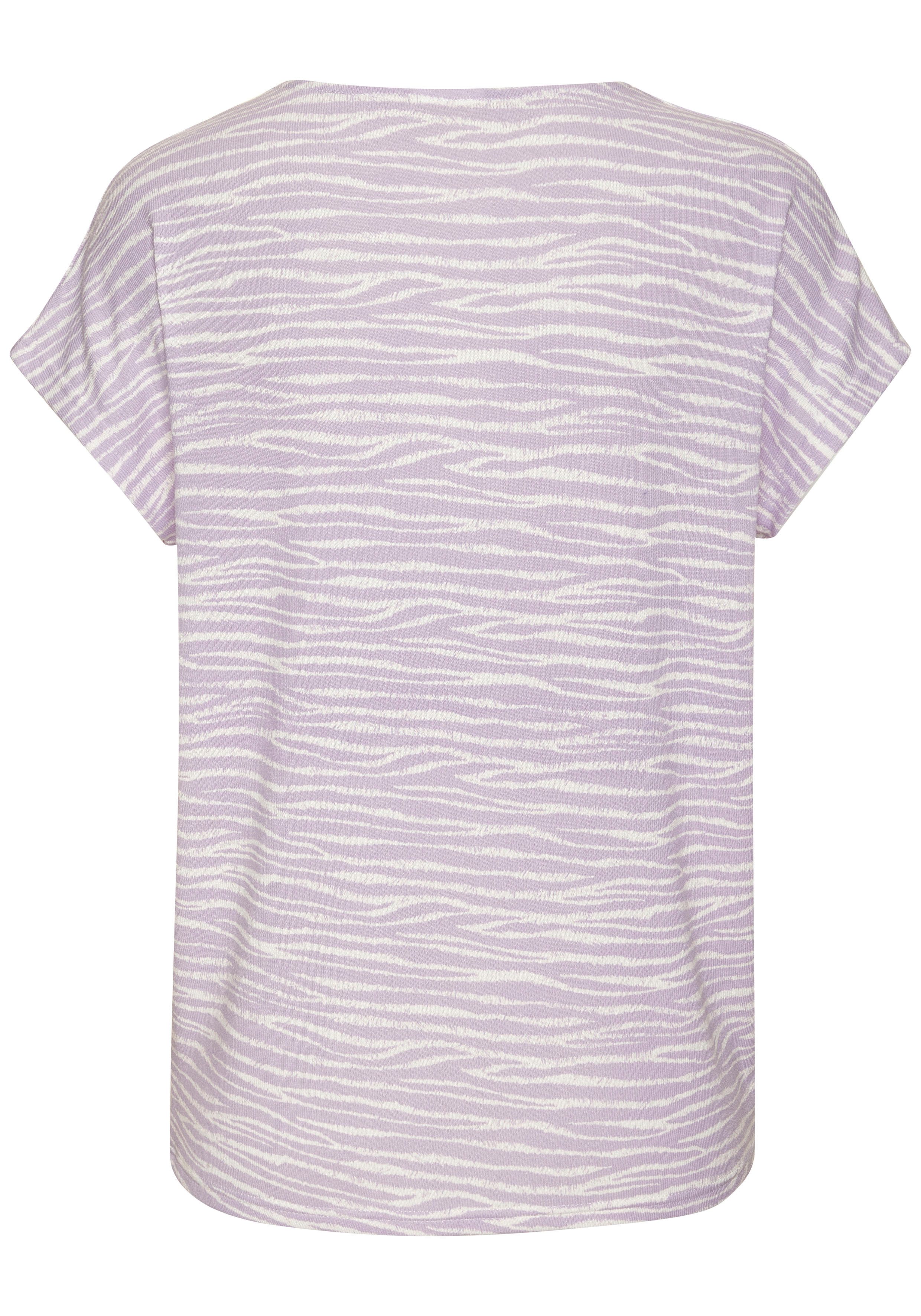 Lascana Shirt met korte mouwen Met modieus zebra-patroon