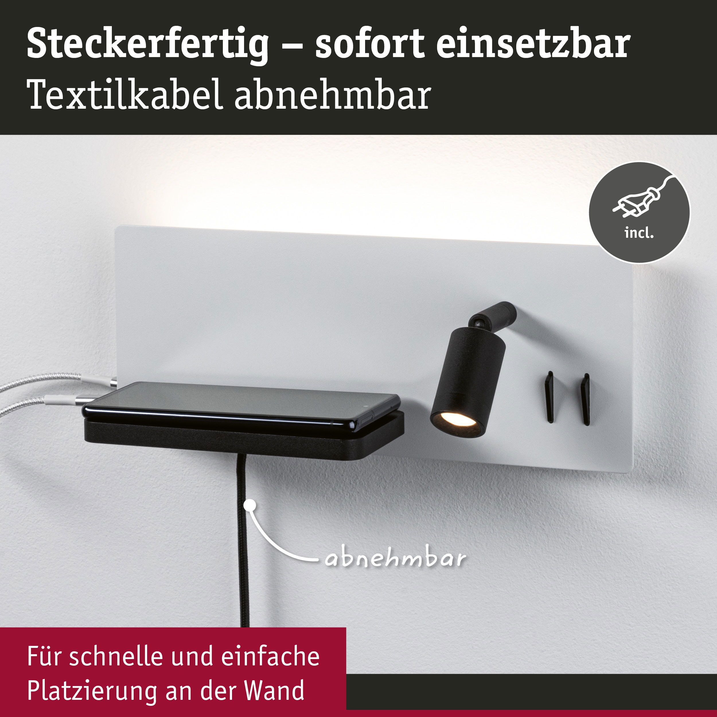 Paulmann Led-wandlamp Serra 2700K 650lm / 200lm 230V 5,5 / 1x2,6W (1 stuk)
