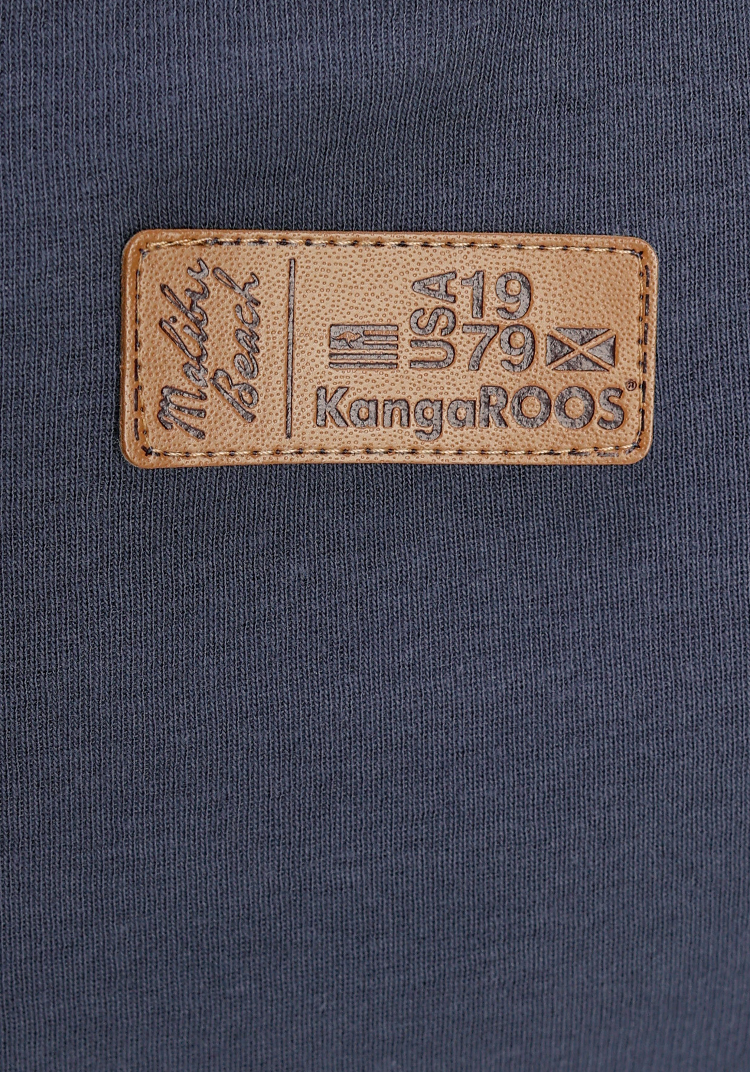 KangaROOS Shirt met lange mouwen met opgerolde mouwen, zeer figuurvolgend, van ribstof