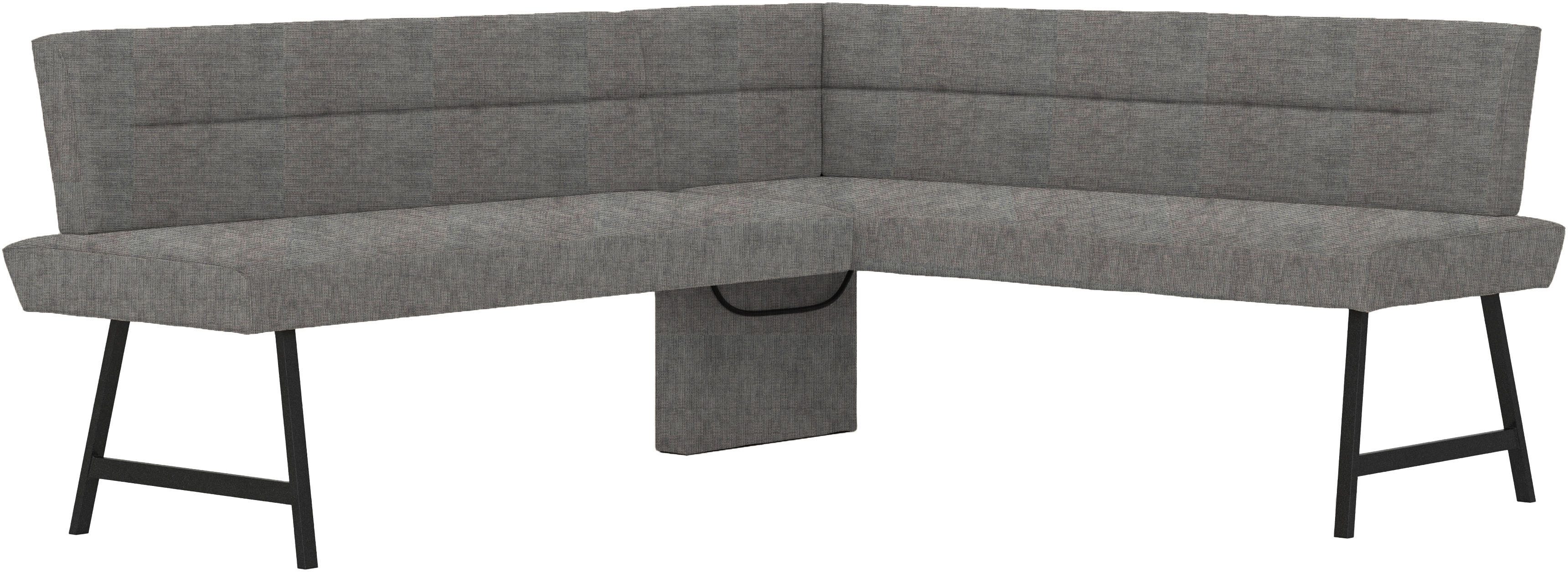Home affaire Eethoek Sava Hoekbank met nosagvering in de zitting, massief eiken tafel (set, 4-delig)