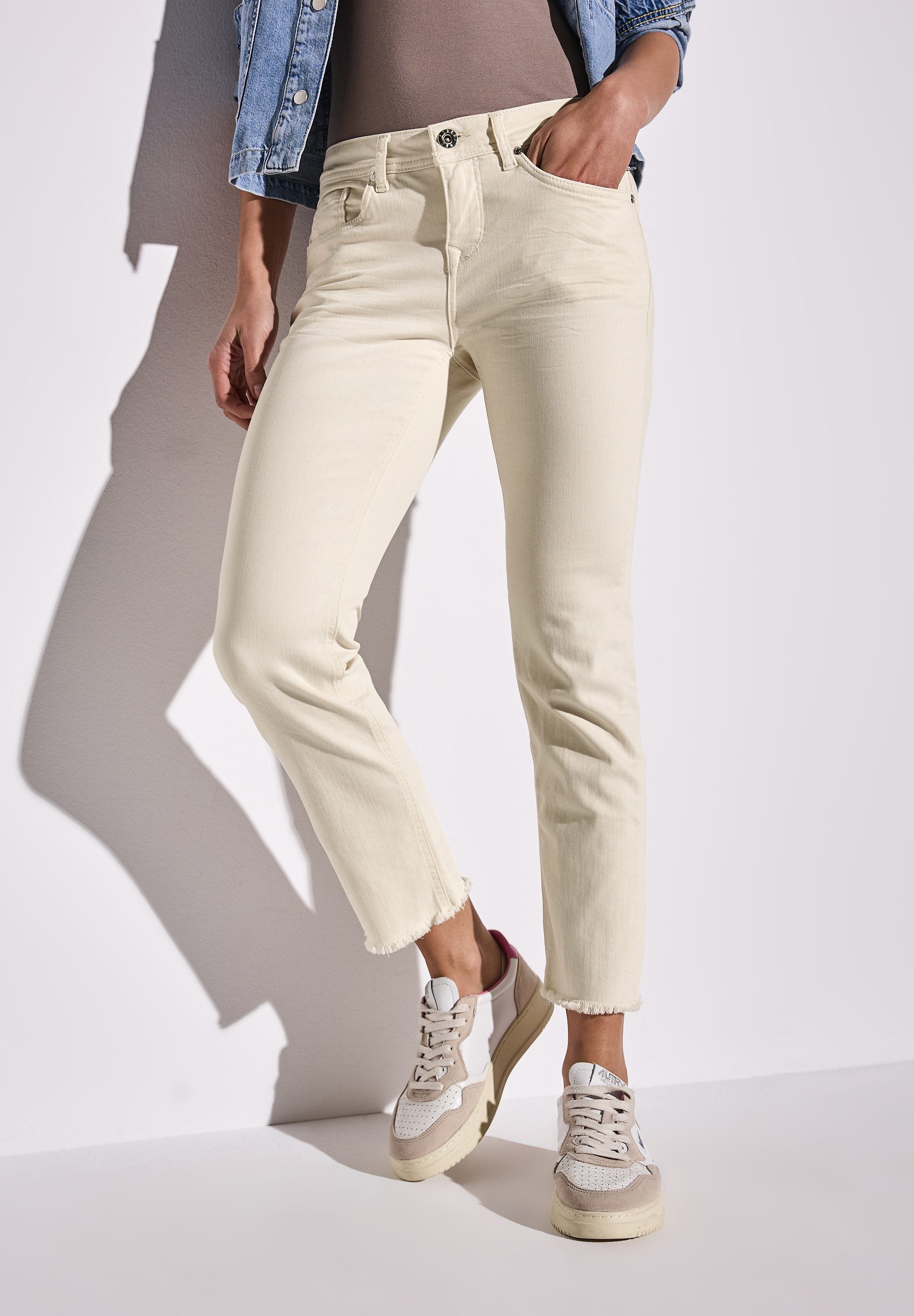 STREET ONE Straight jeans Tilly dames straight jeans maat 32 beige