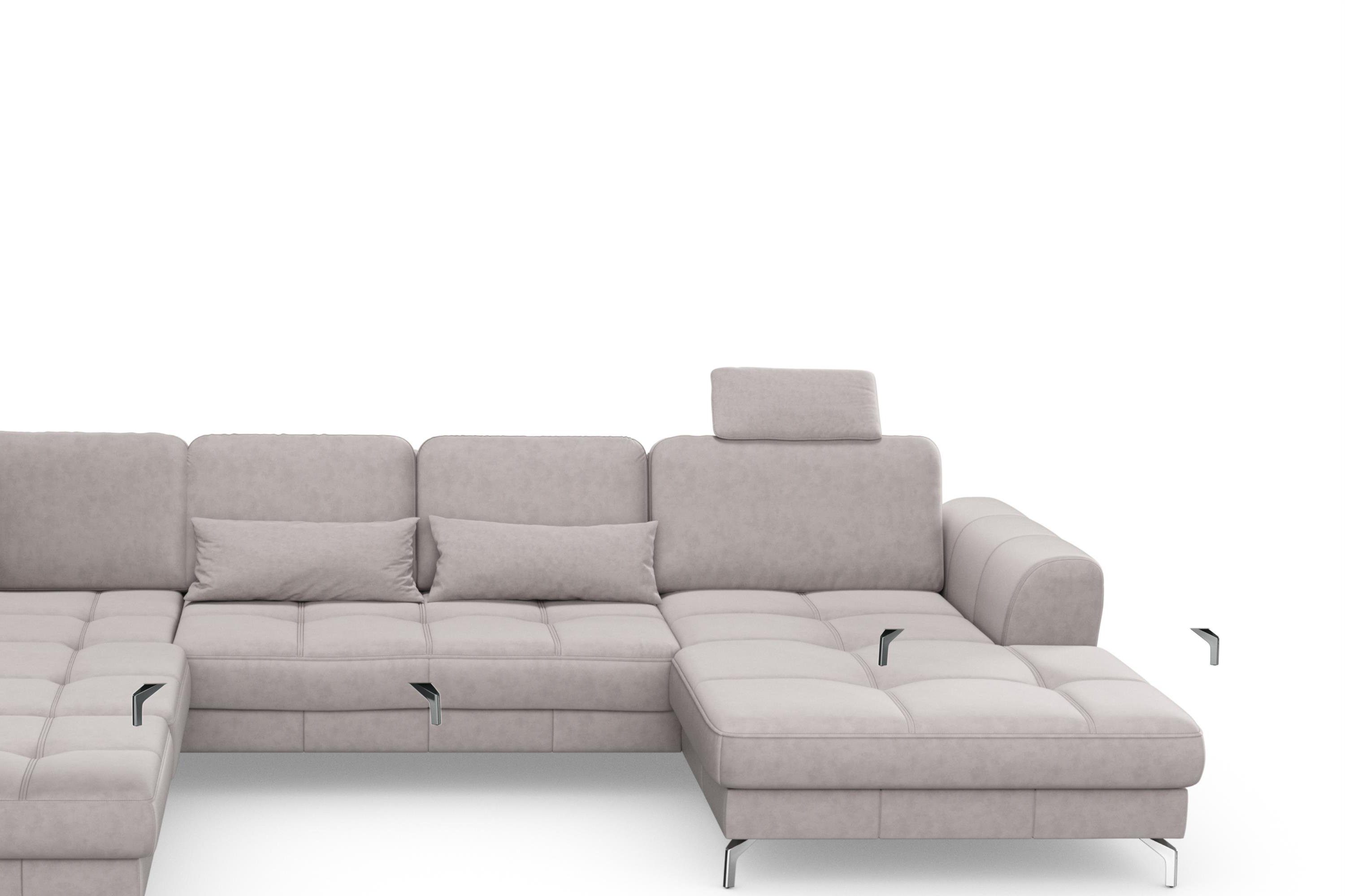 sit&more Zithoek Bendigo U-vorm inclusief zitdiepteverstelling, bodemvrijheid 12 cm, in 2 pootkleuren