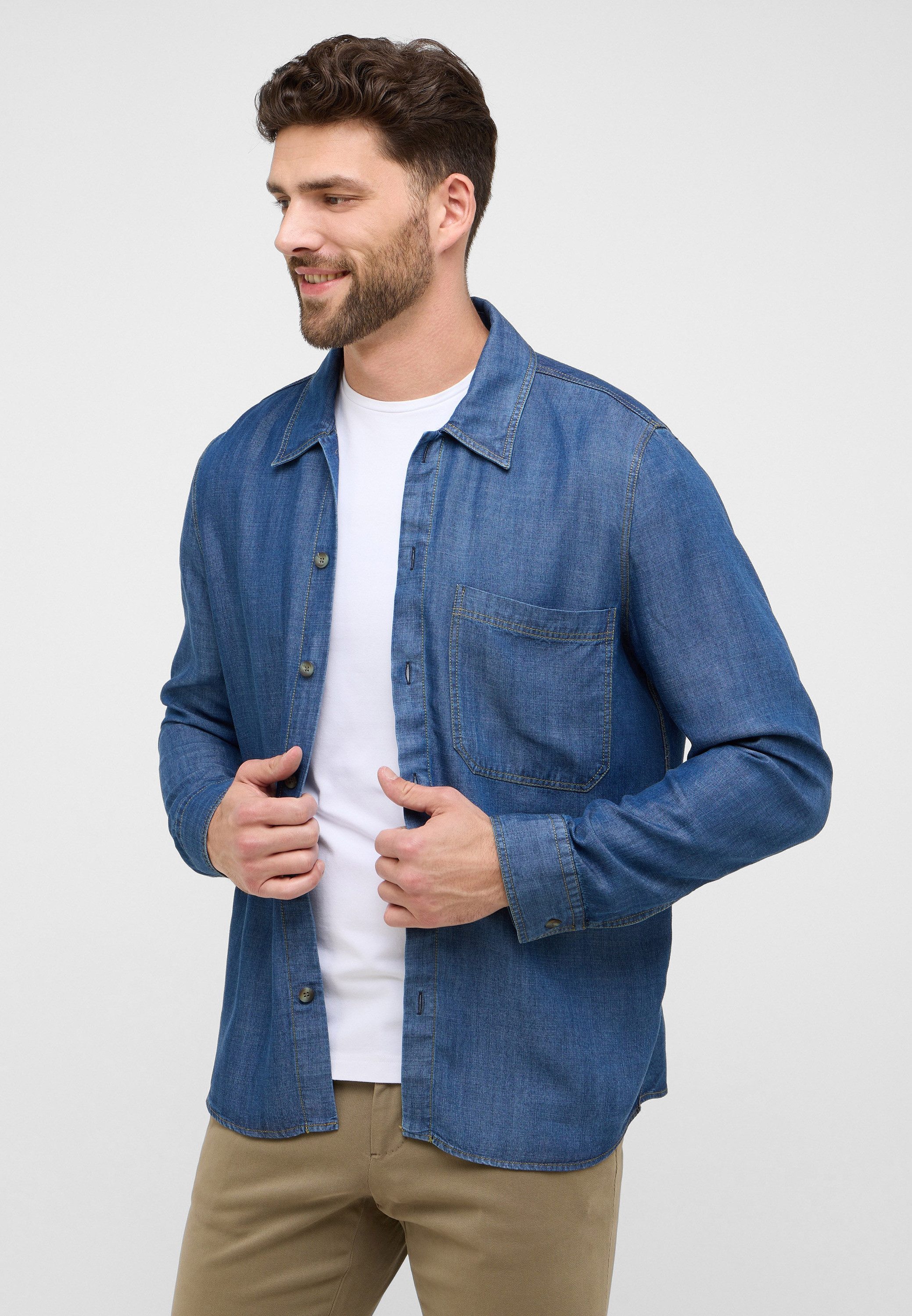 Eterna Overhemd met lange mouwen MODERN FIT heren overhemden maat 2XL blauw