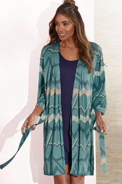 lascana kimono met grafisch zigzagmotief groen