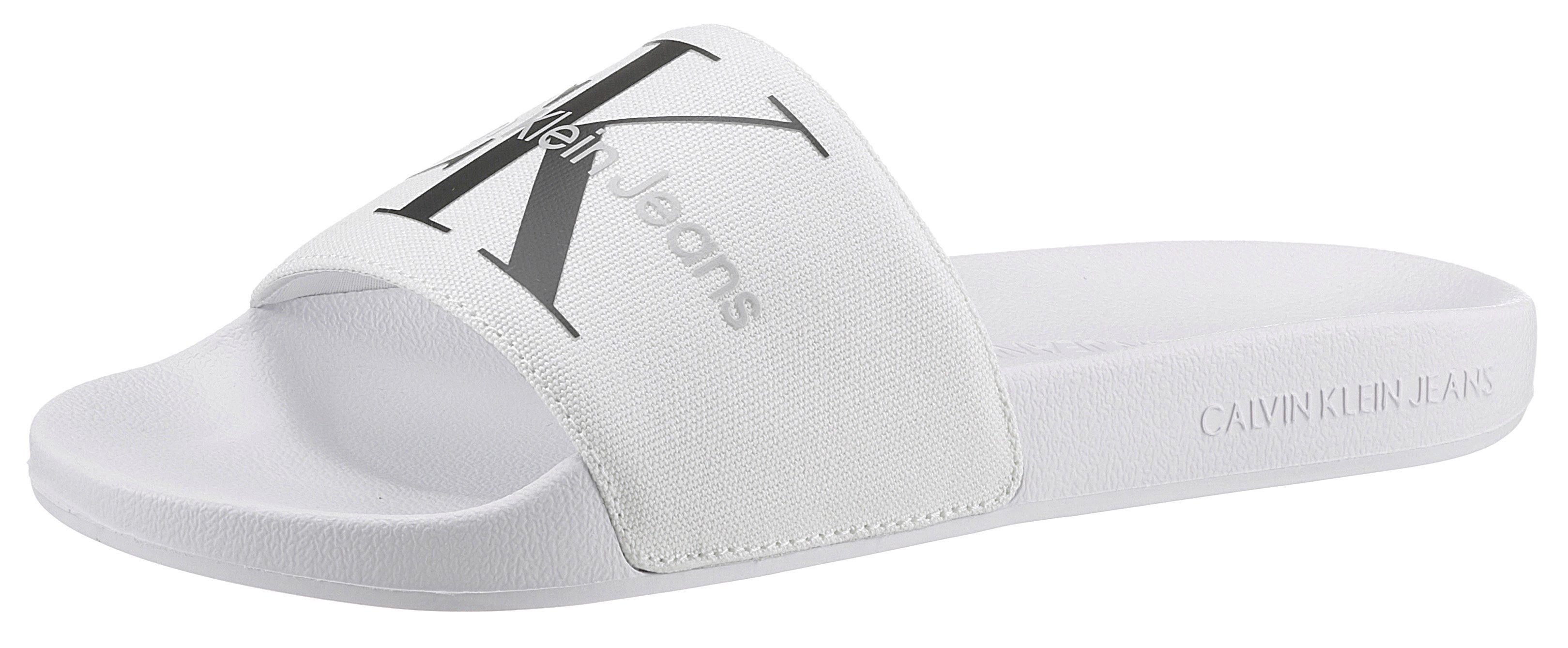 Calvin Klein Slippers zomerschoen, slippers, badschoen, met opvallend logo, e-breedte