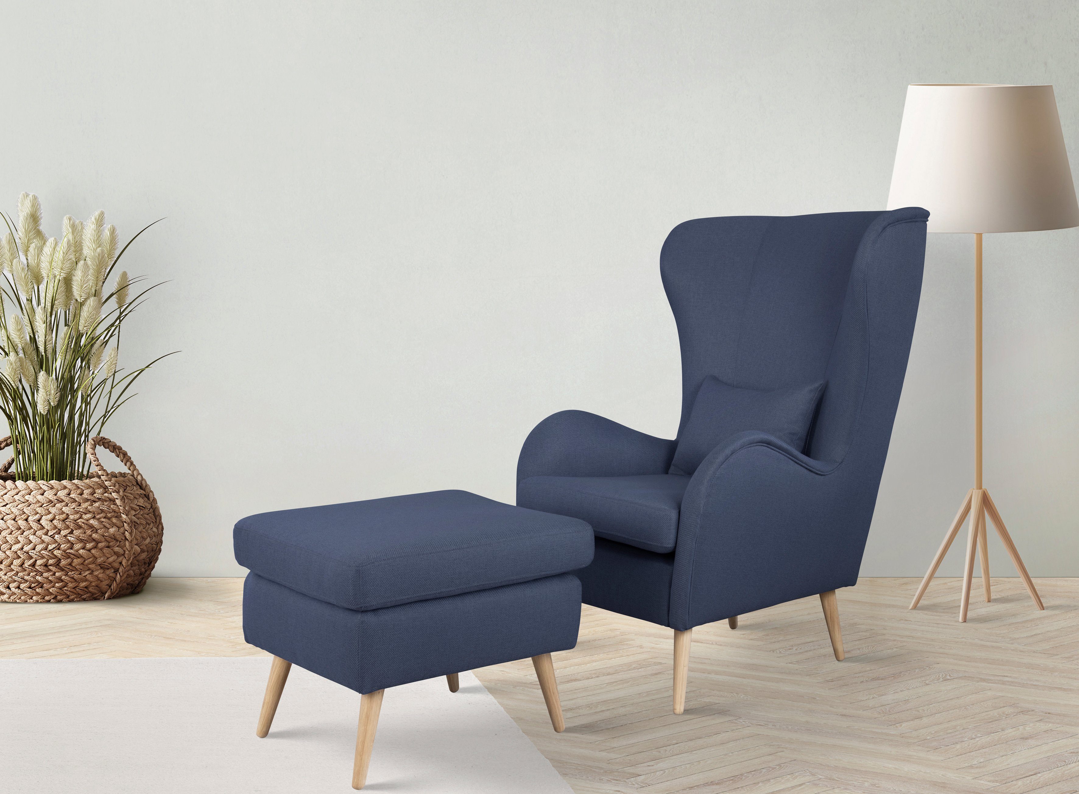 Guido Maria Kretschmer Home&Living Zithoek CHARLES groot en gezellig in moderne look blauw, zithoeken