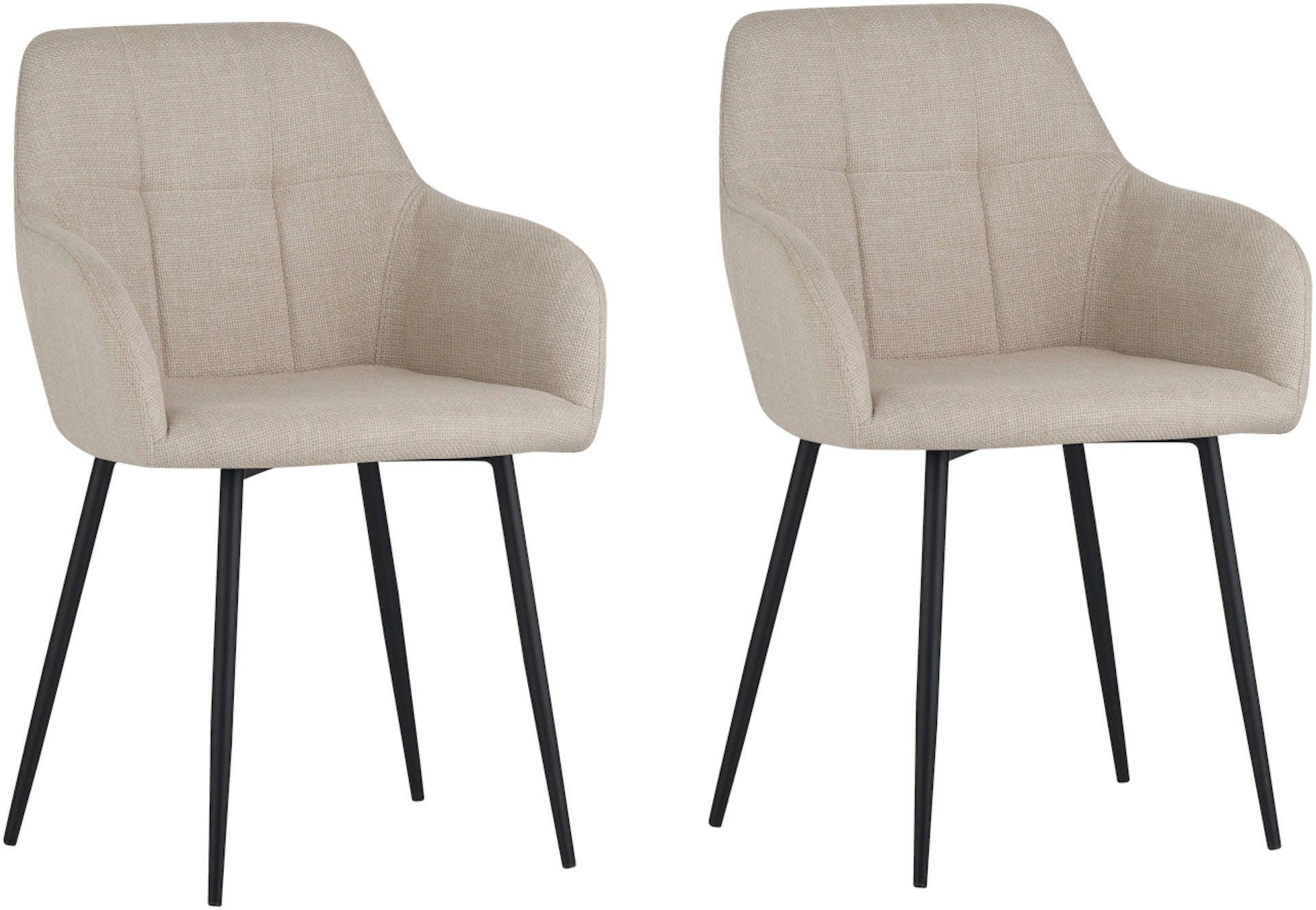 HELA Eetkamerstoel Hanna Schaalstoel, armleuningstoel, bekleding geweven stof (set, 2 stuks)