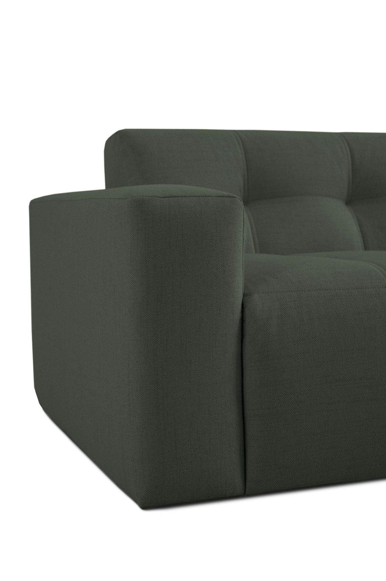 INOSIGN Hoekbank Tapley Breedte 221 cm, L-vorm, fijne structuur, met knoopstiksel, vloerhoog