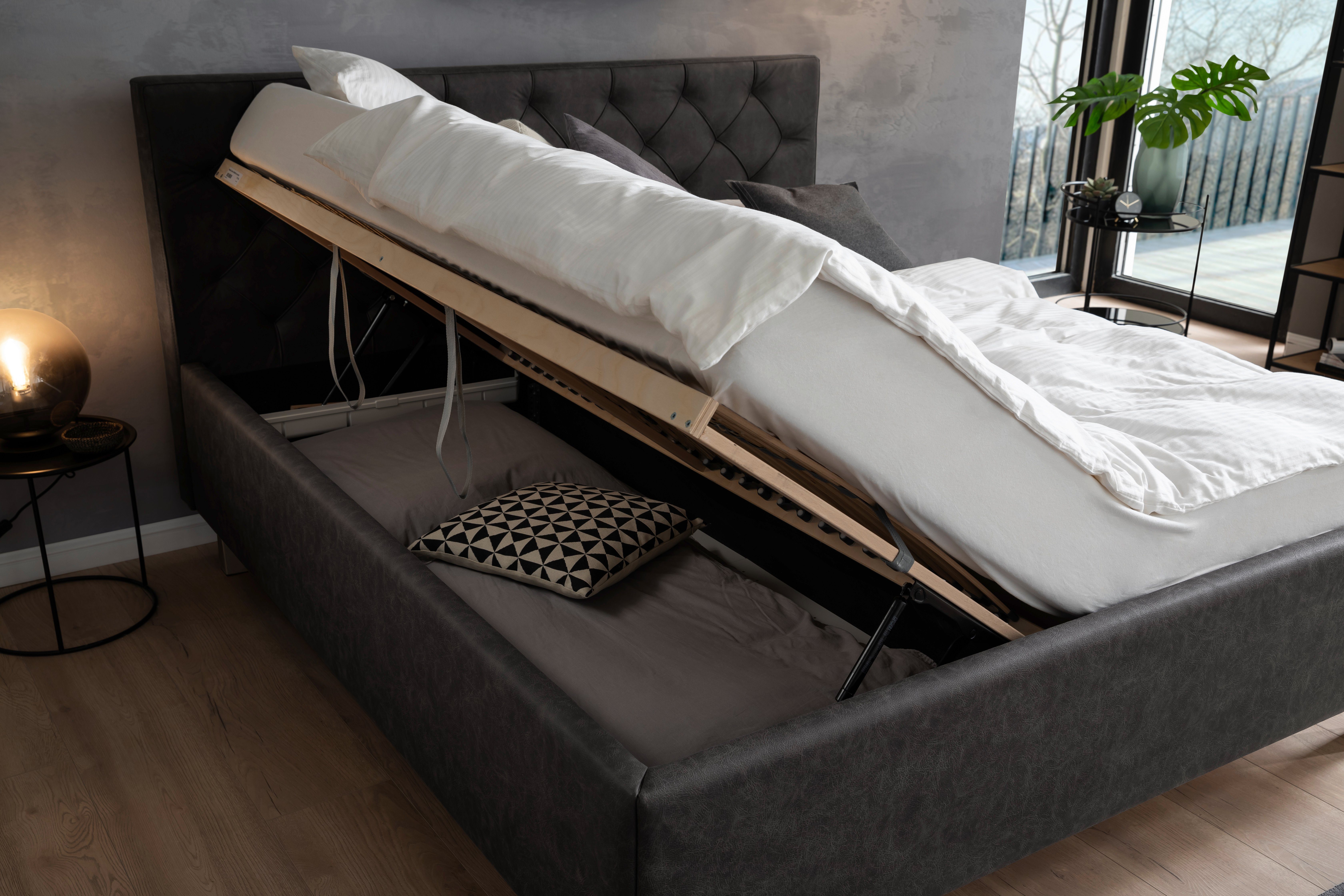 meise.möbel Gestoffeerd bed Sanremo met bedkist