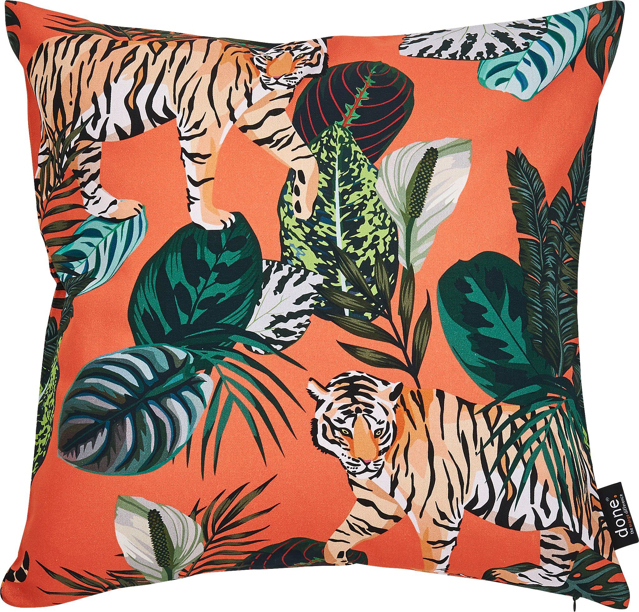 knijpen Hoelahoep comfort done.® Sierkussen Panama Print Tiger (1 stuk) online bestellen | OTTO